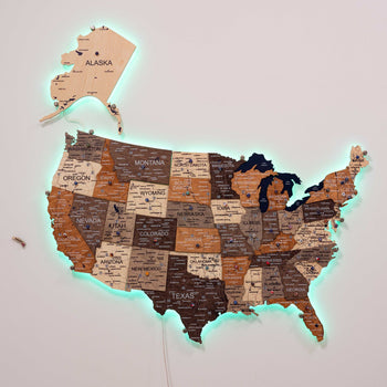 USA Wooden Maps
