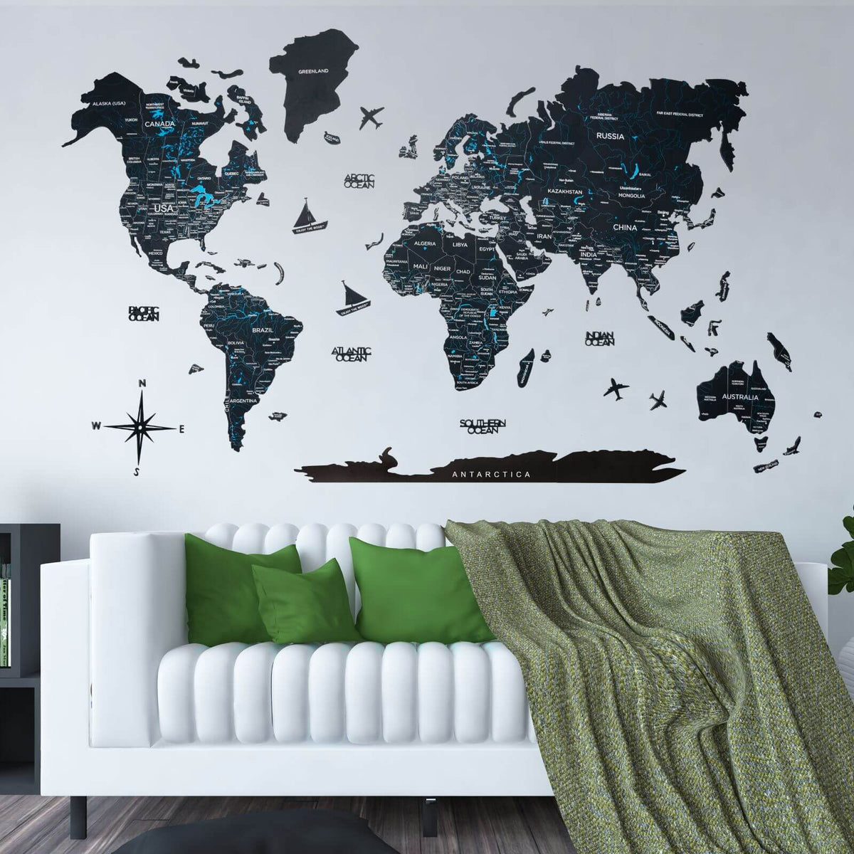2D Wooden World Map Midnight ‣ Enjoy The Wood