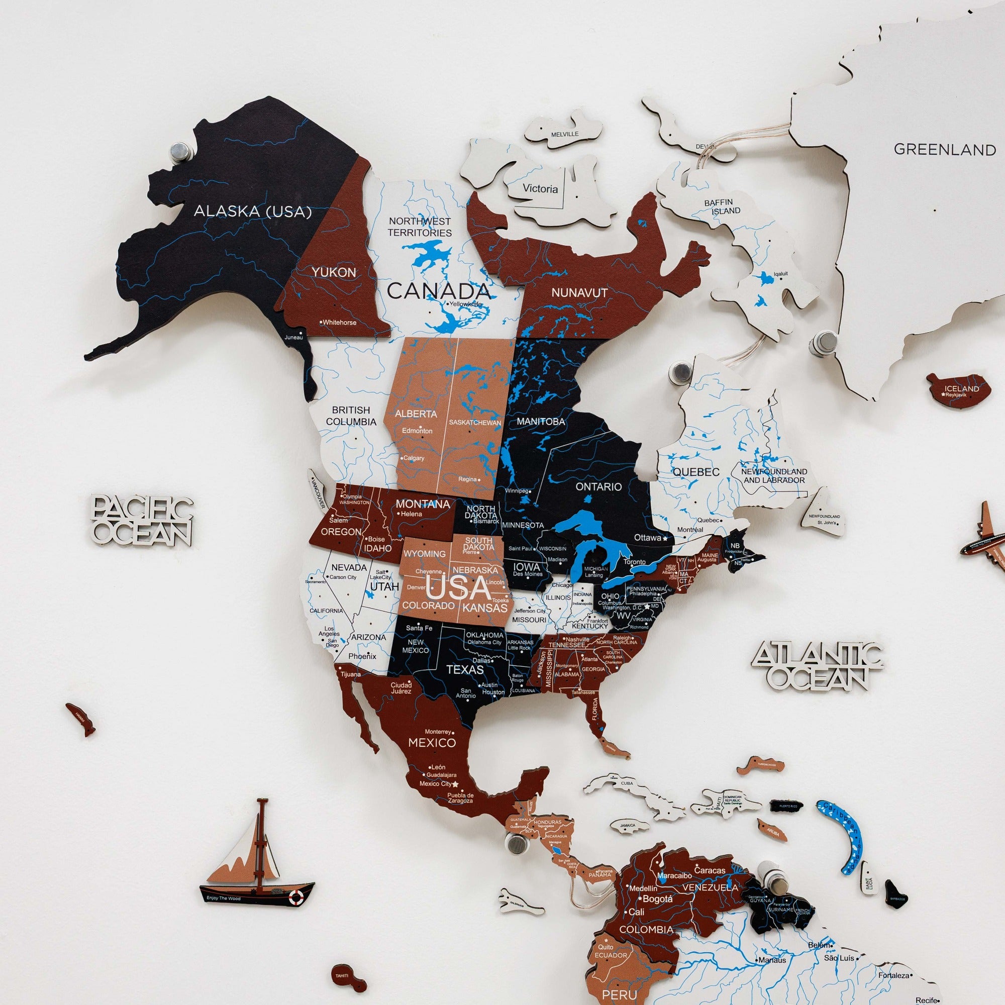 Map of North America with countries labeled on a white background