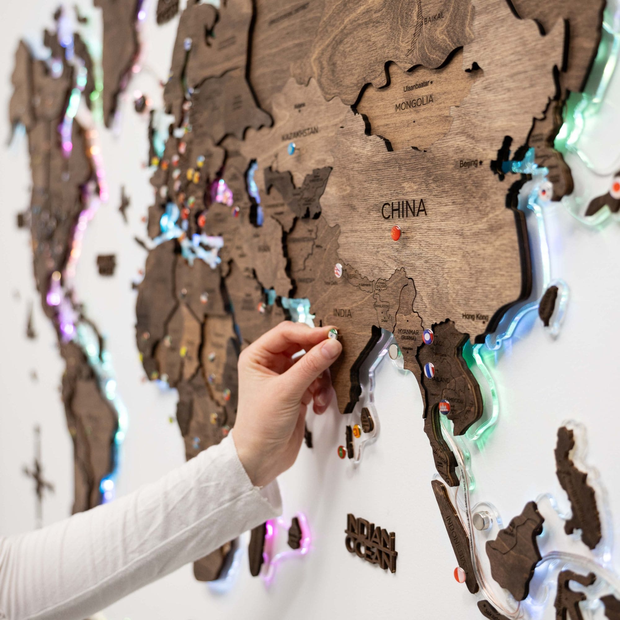 world map with china marked
