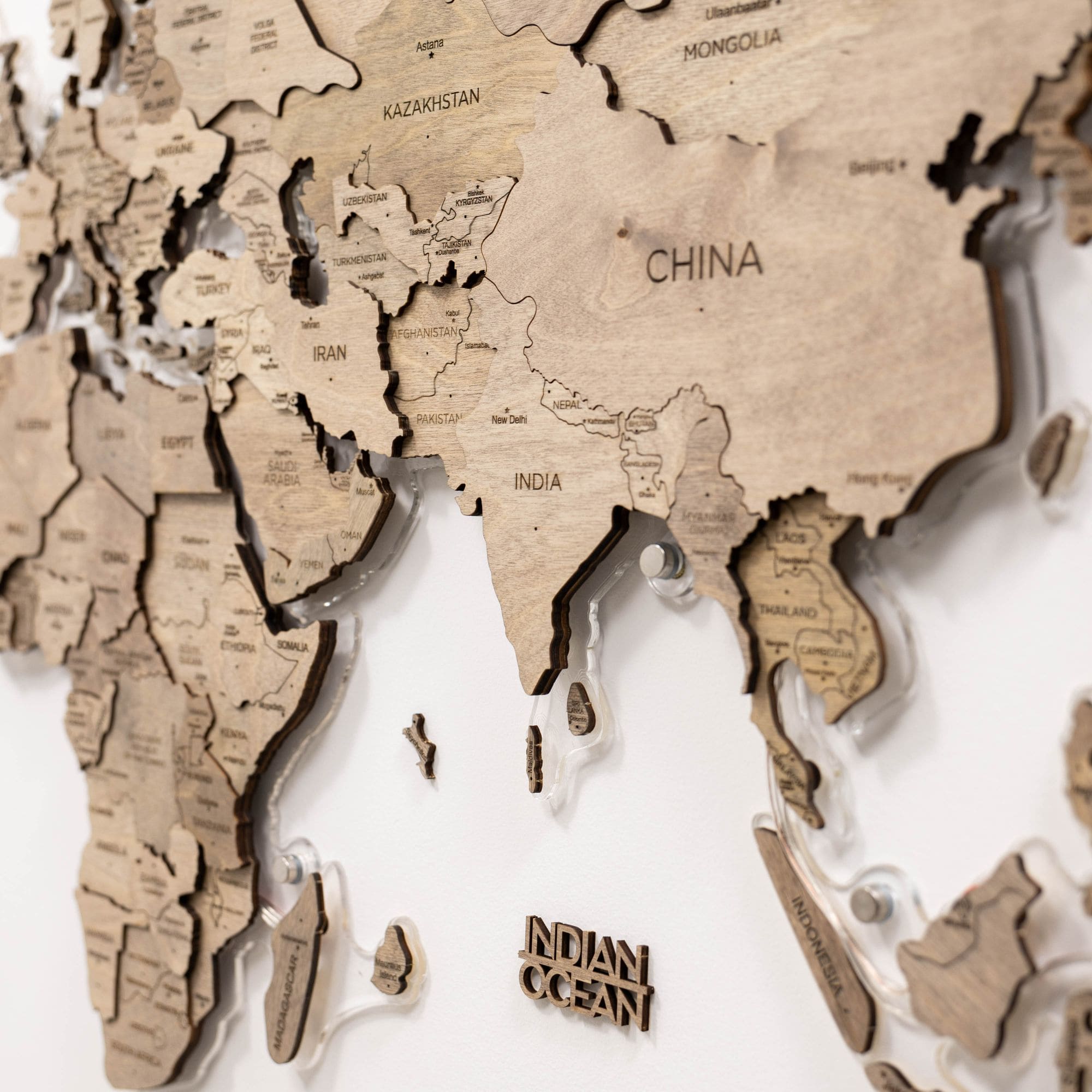 world map wood wall decor