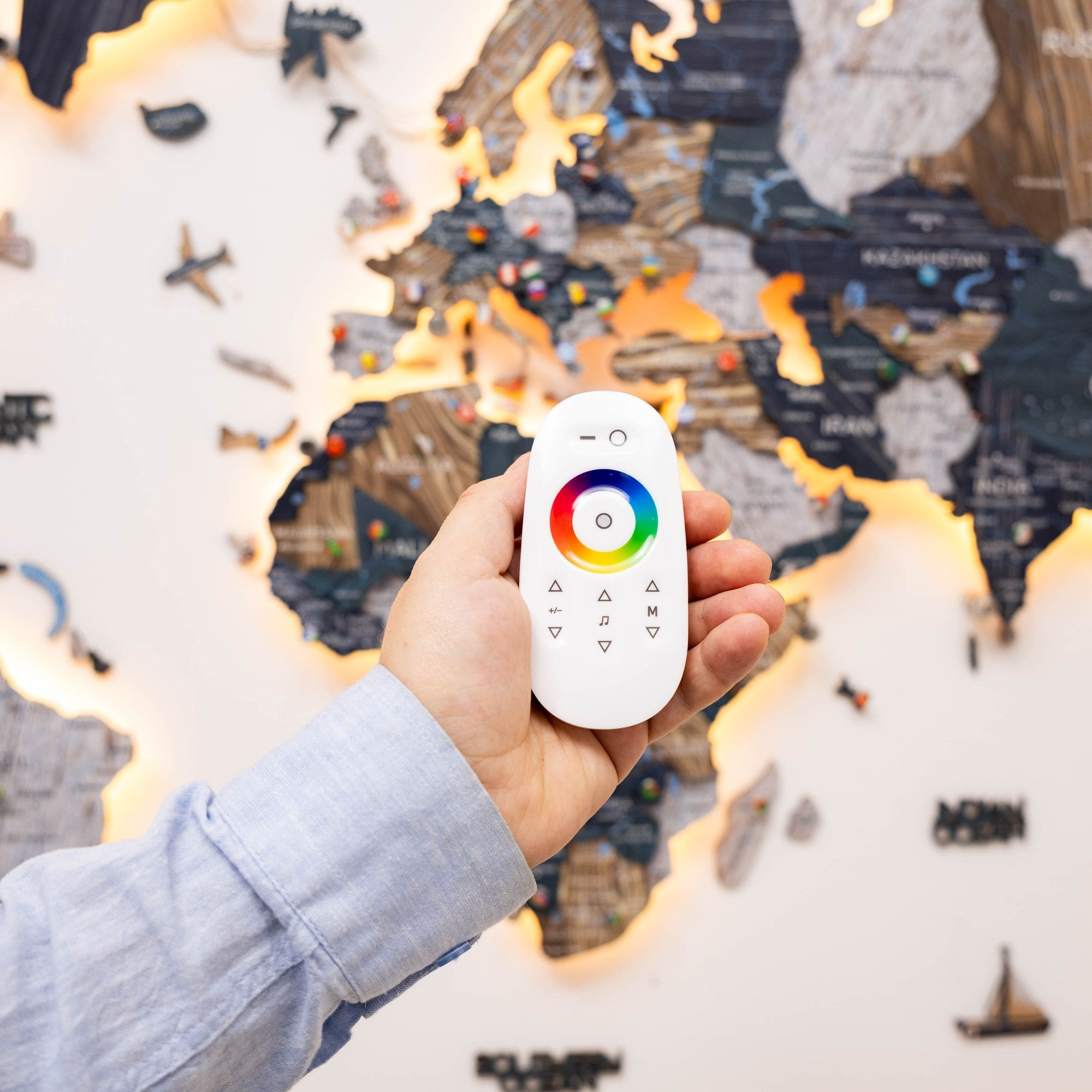 control panel for world map