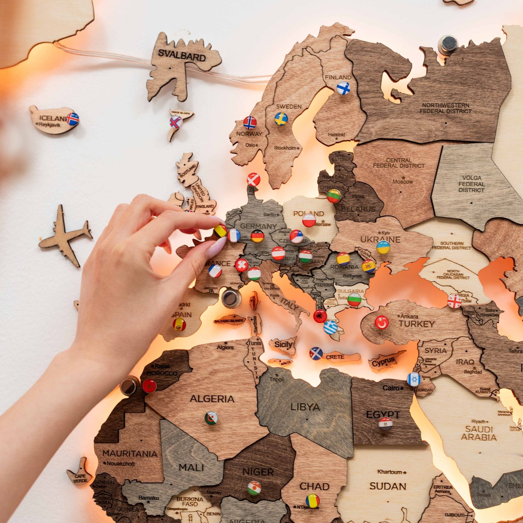 world map push pin travel map