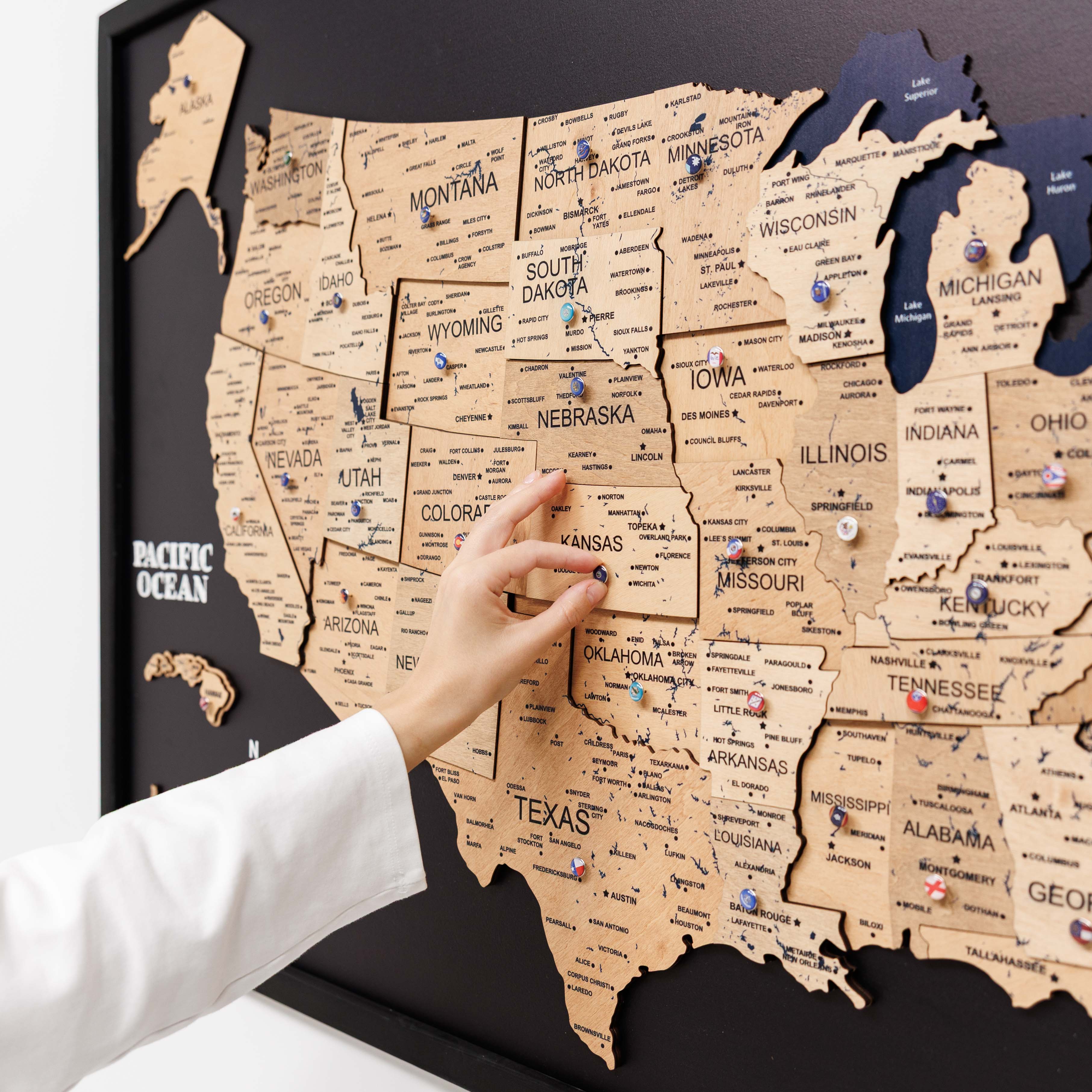 kansas on map of usa