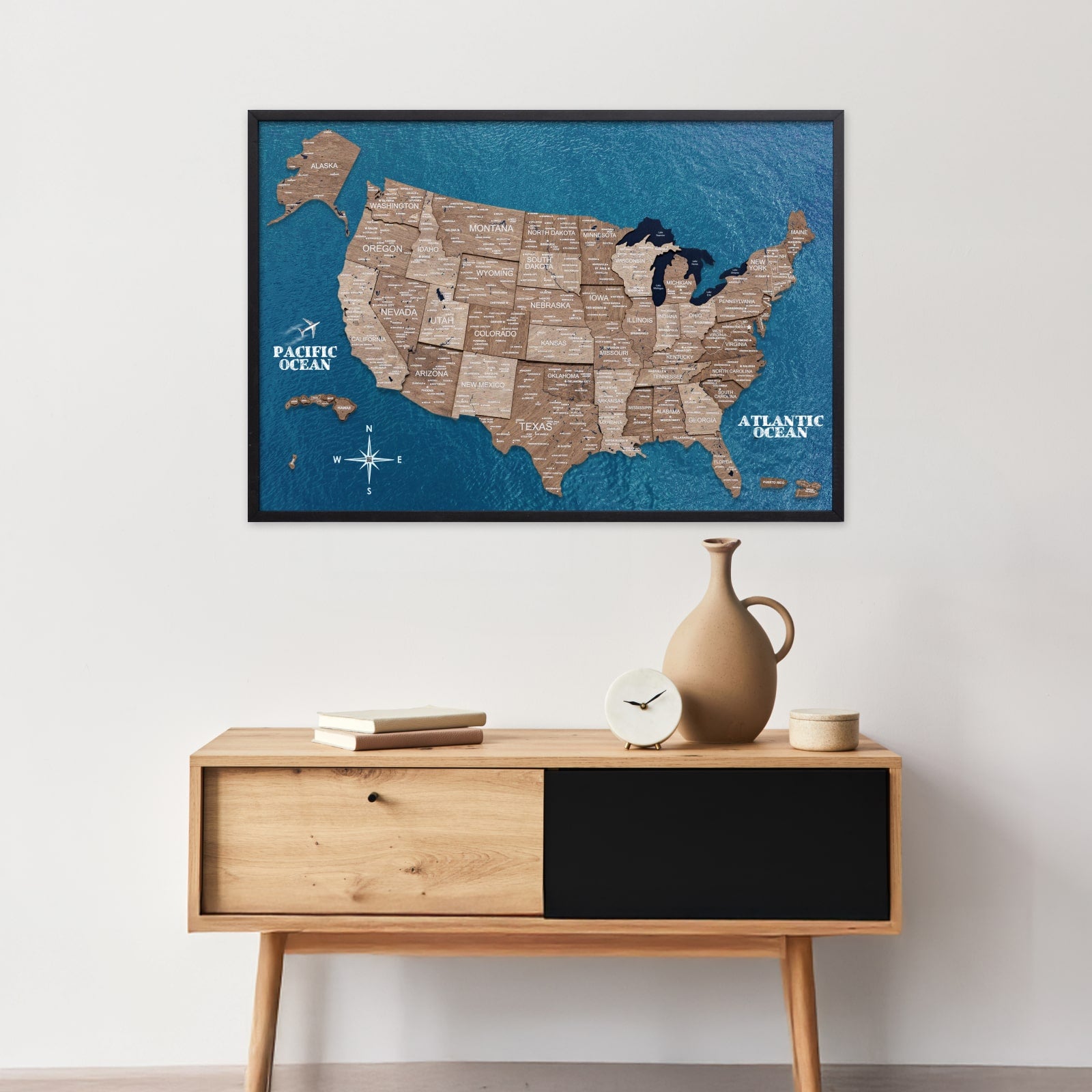 travel map decor