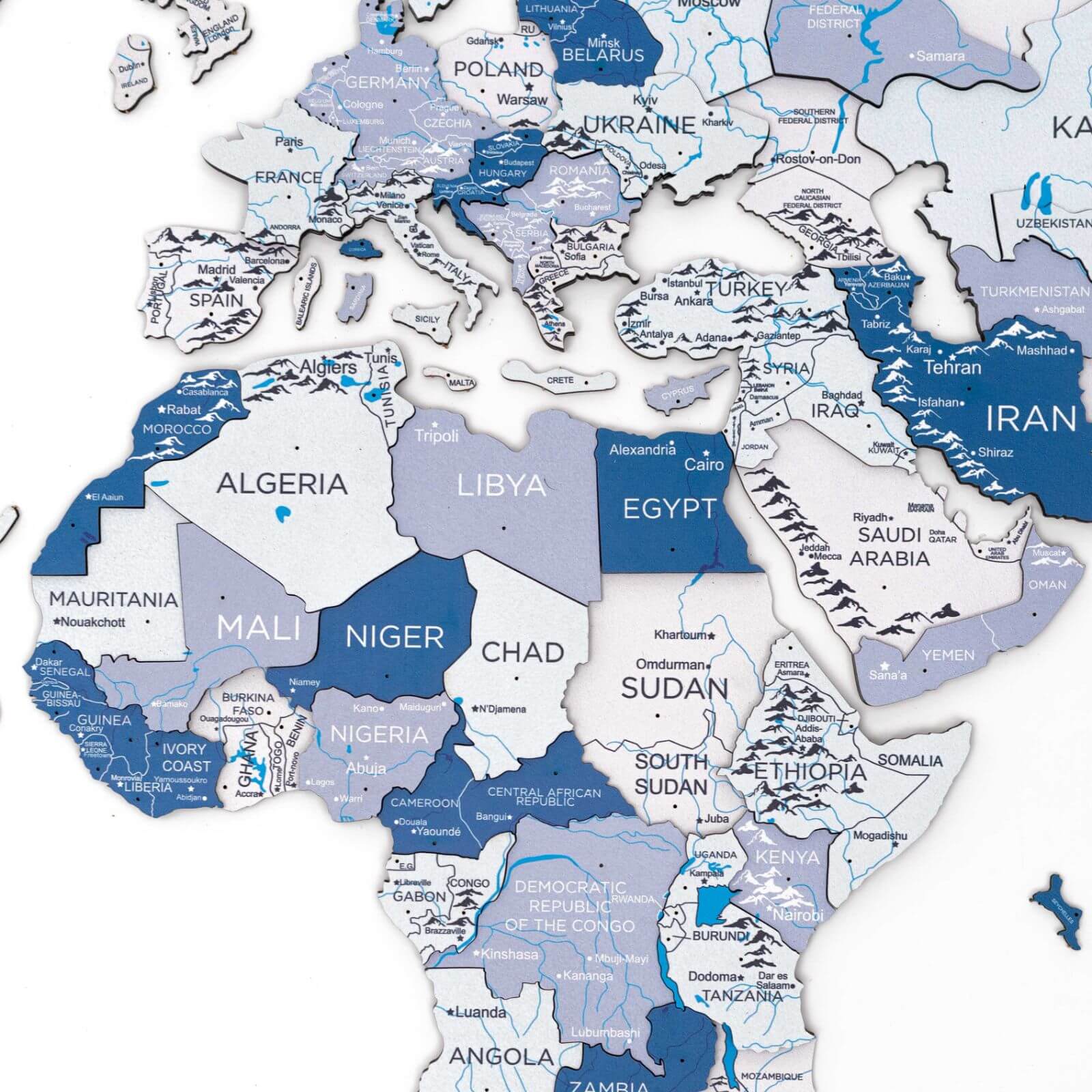 blue world map