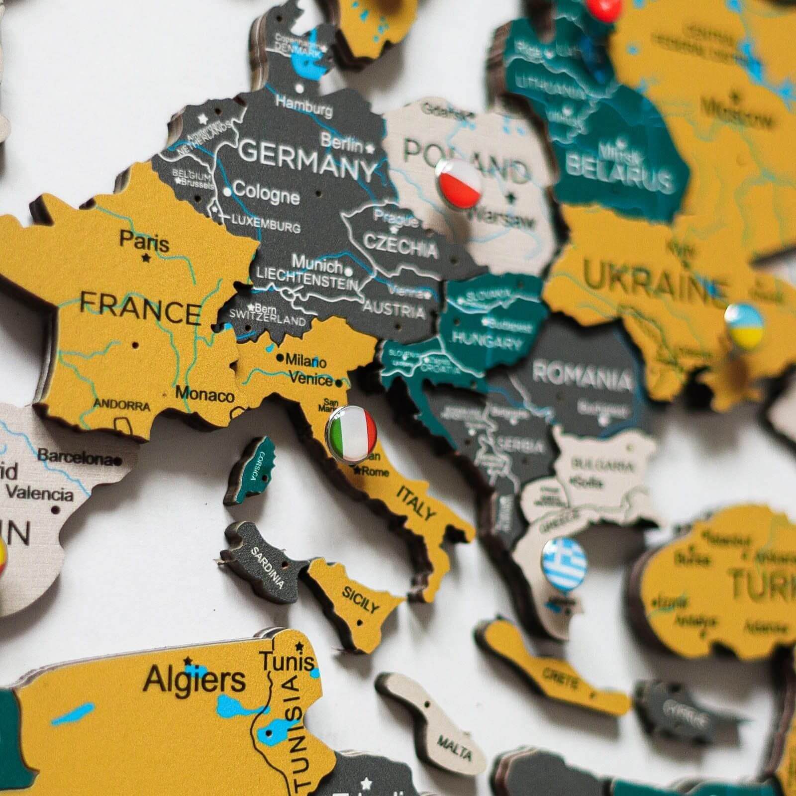 world map color in