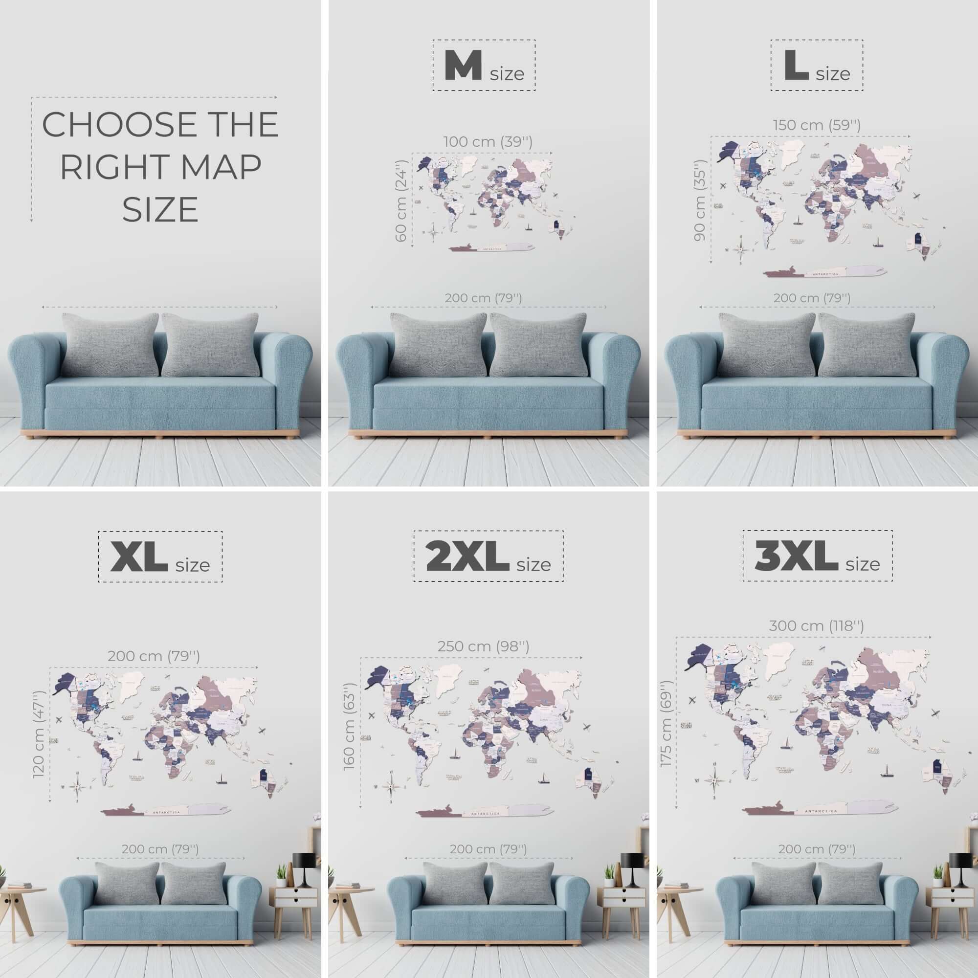 room wall decor size