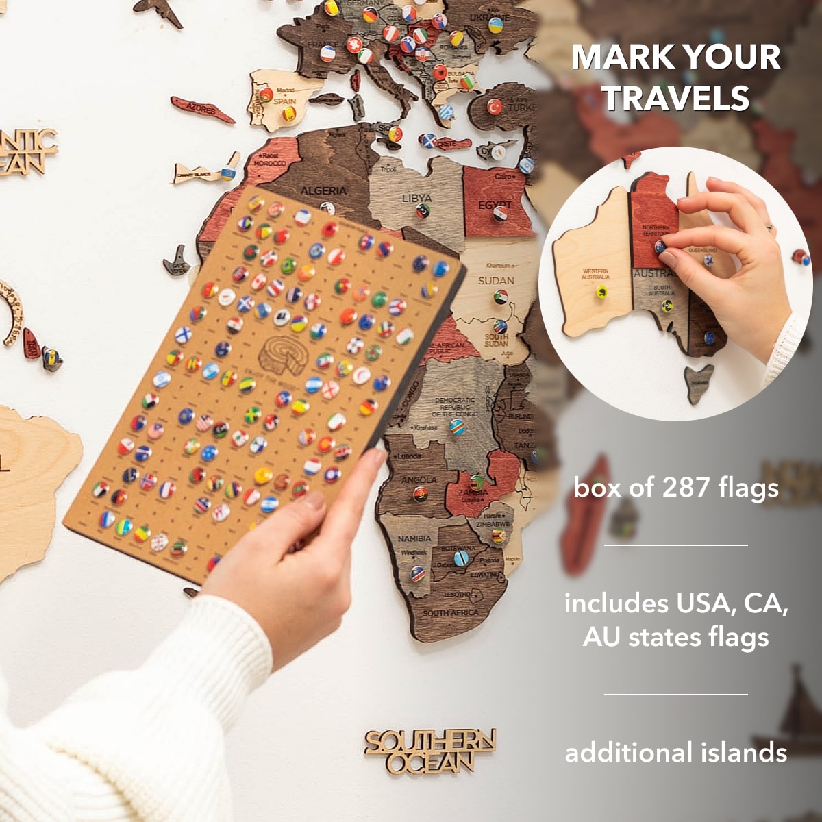 travel map push pins
