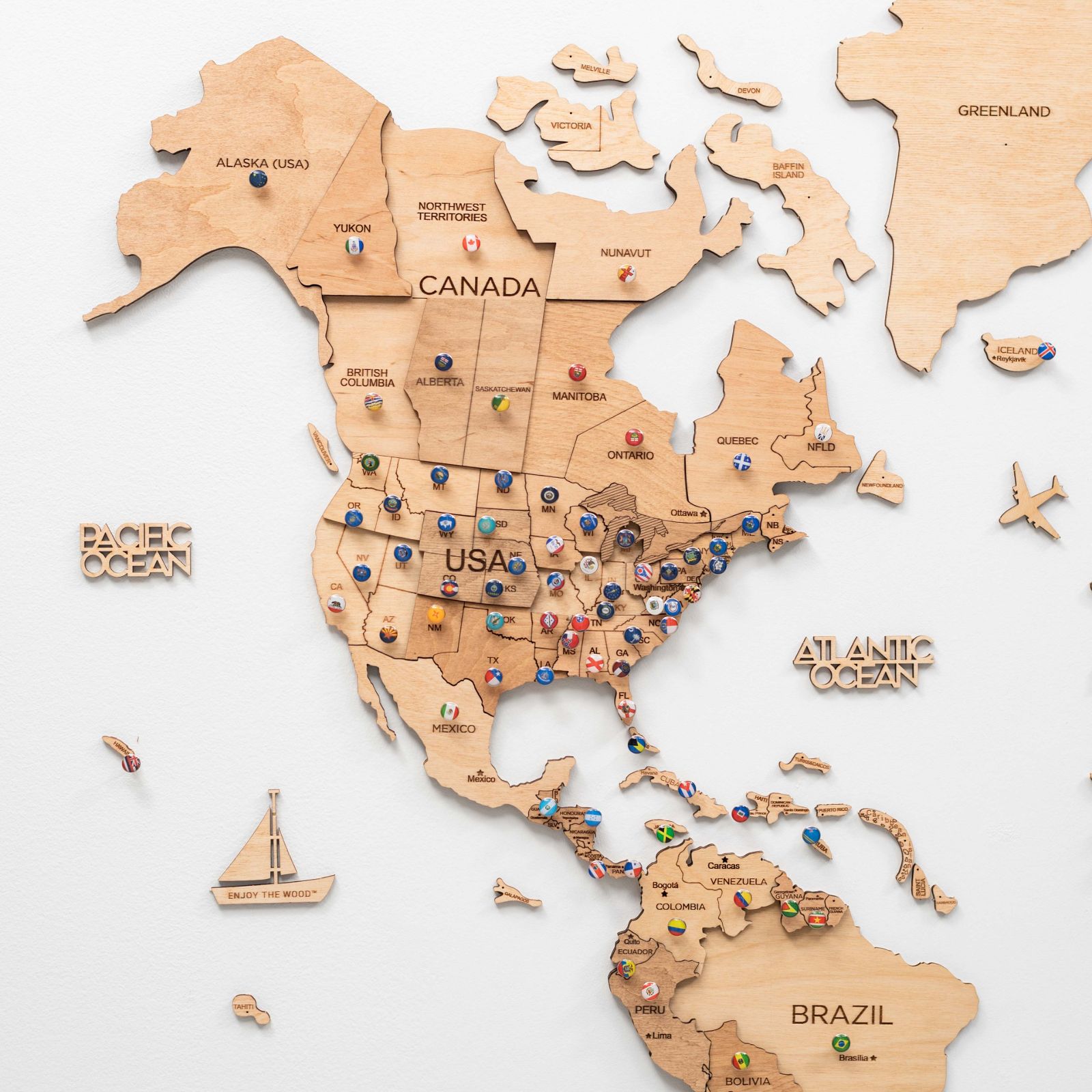 canada on world map