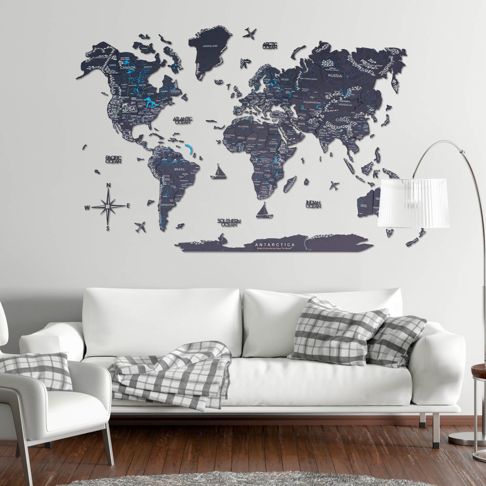 black living room decor