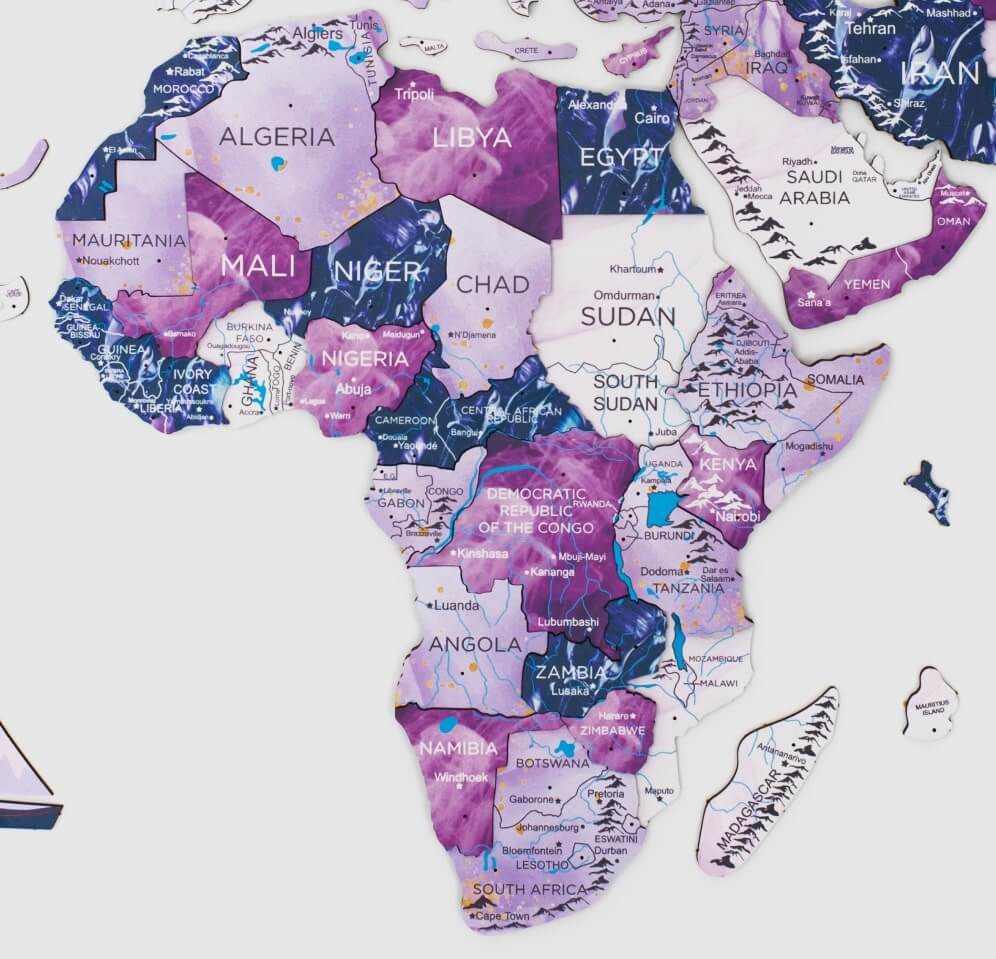 purple africa map