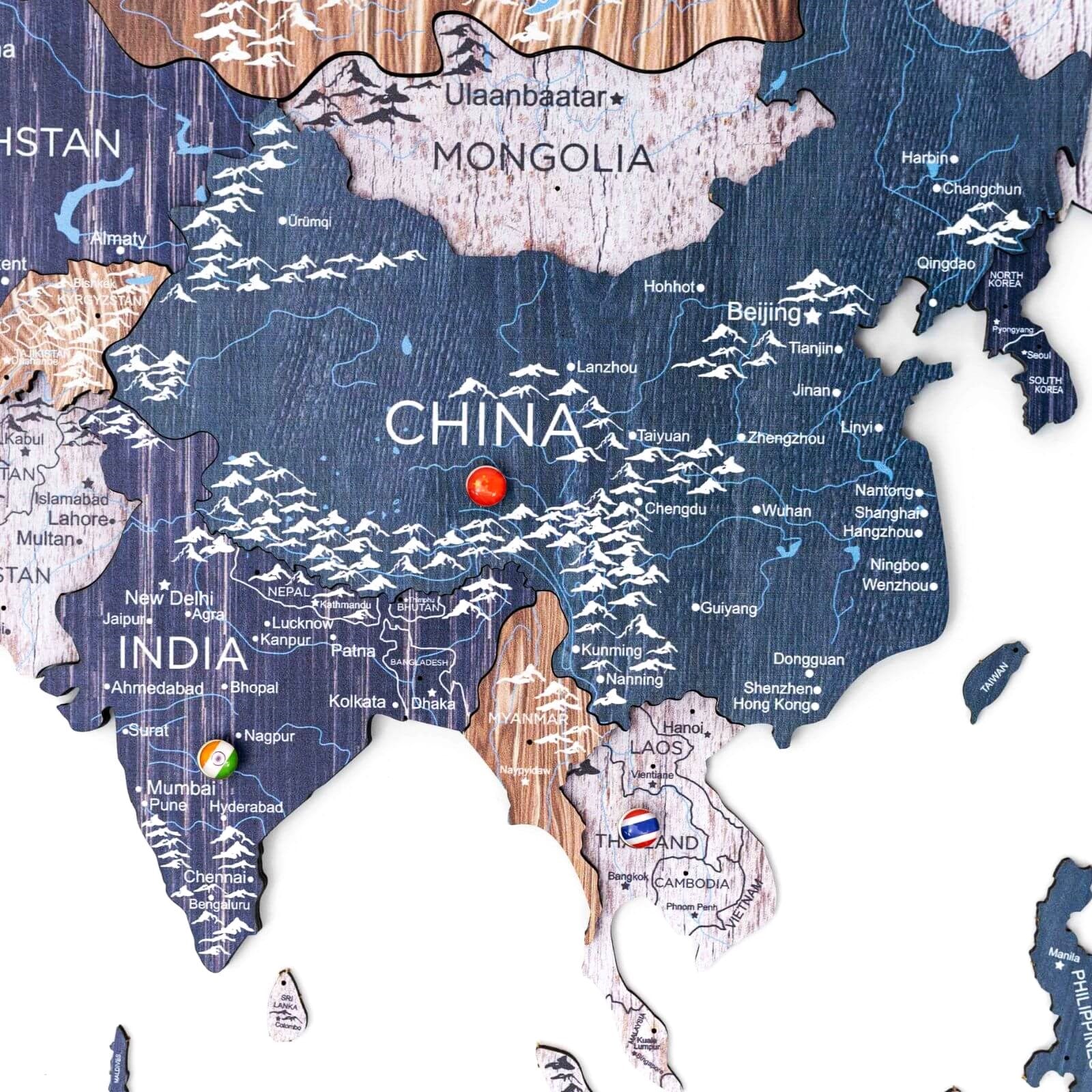 world map with china