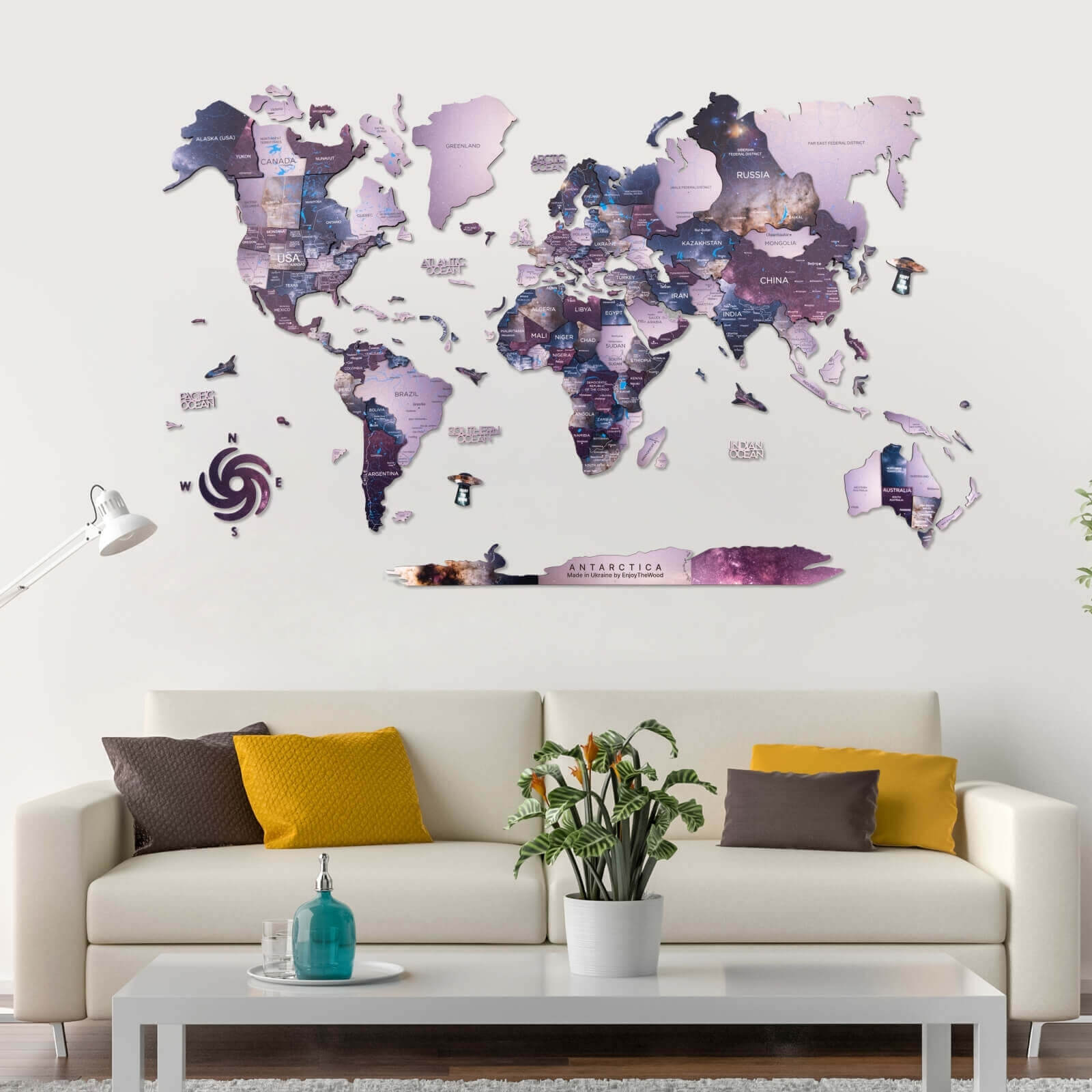 purple living room decor