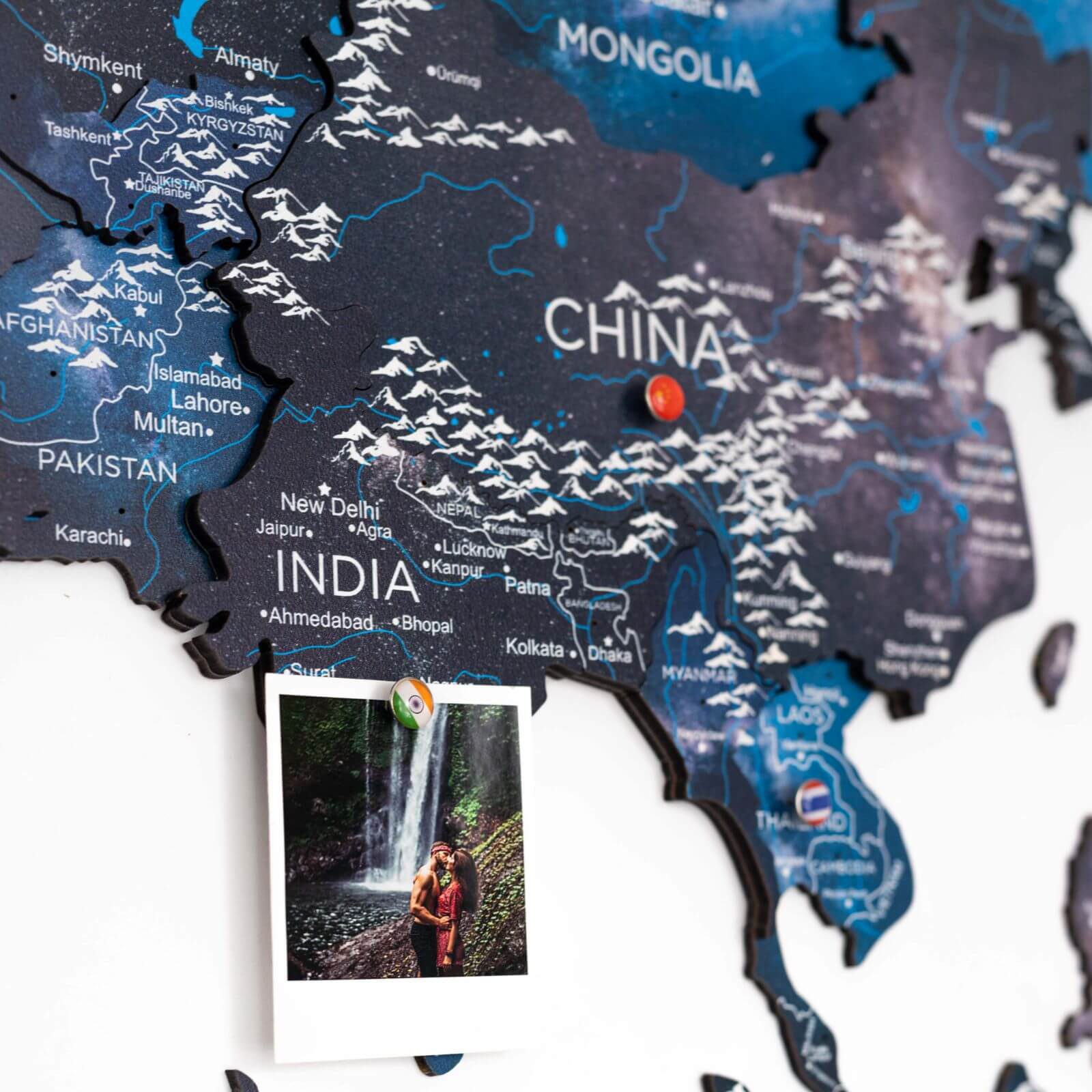 world map showing china and india