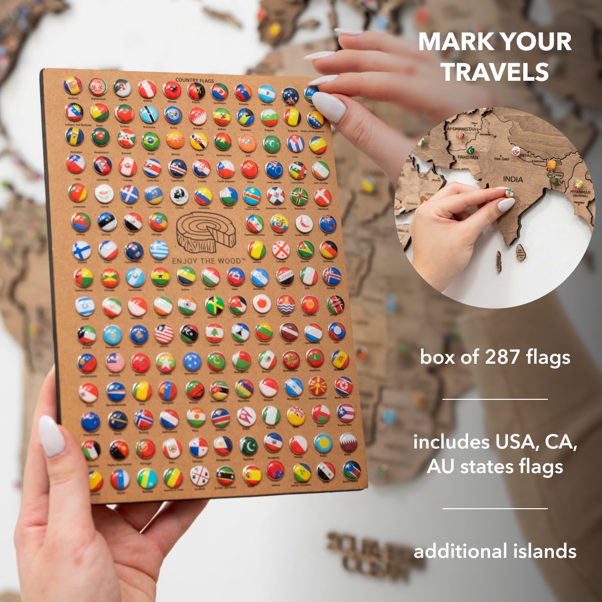 map with pins for travel