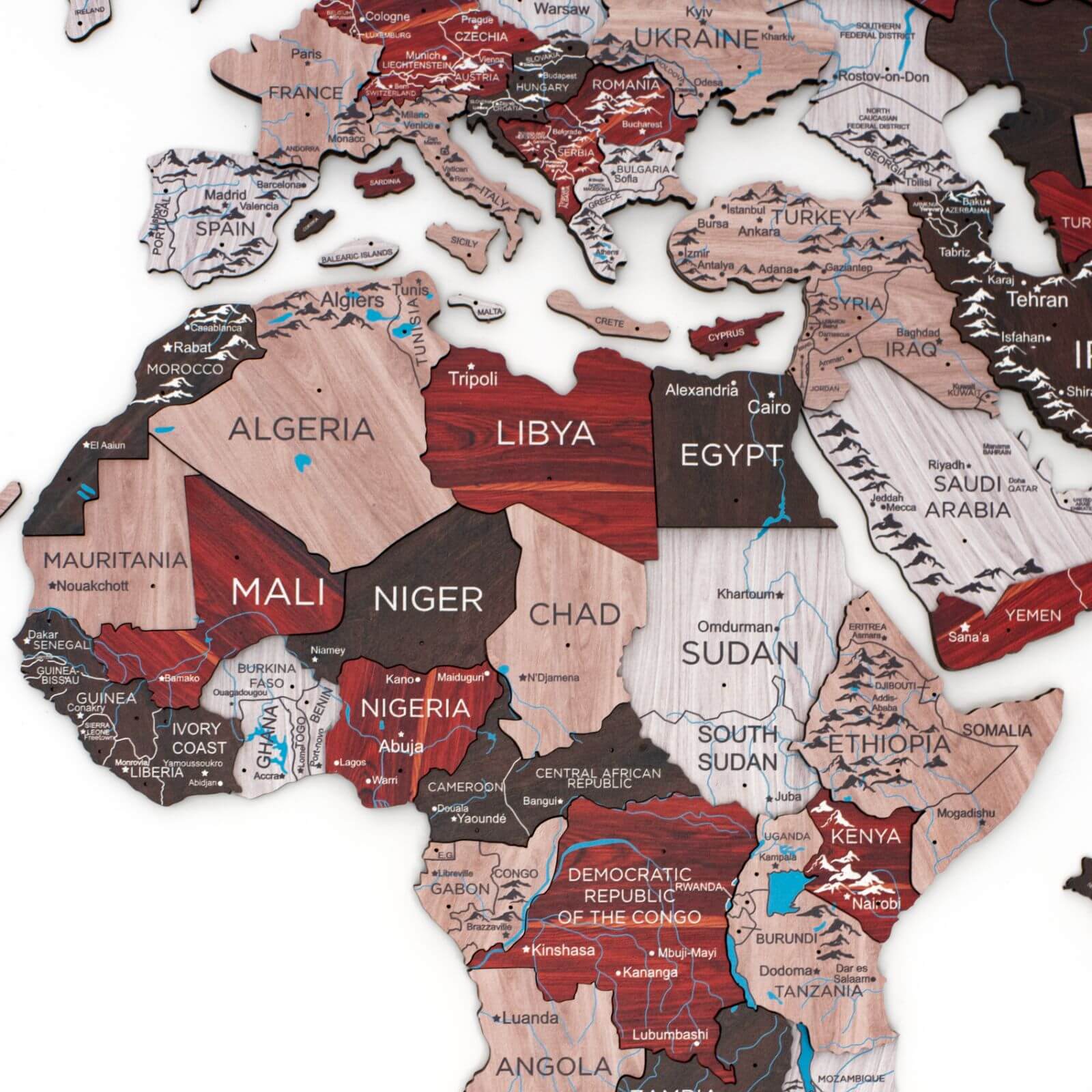 world map with africa