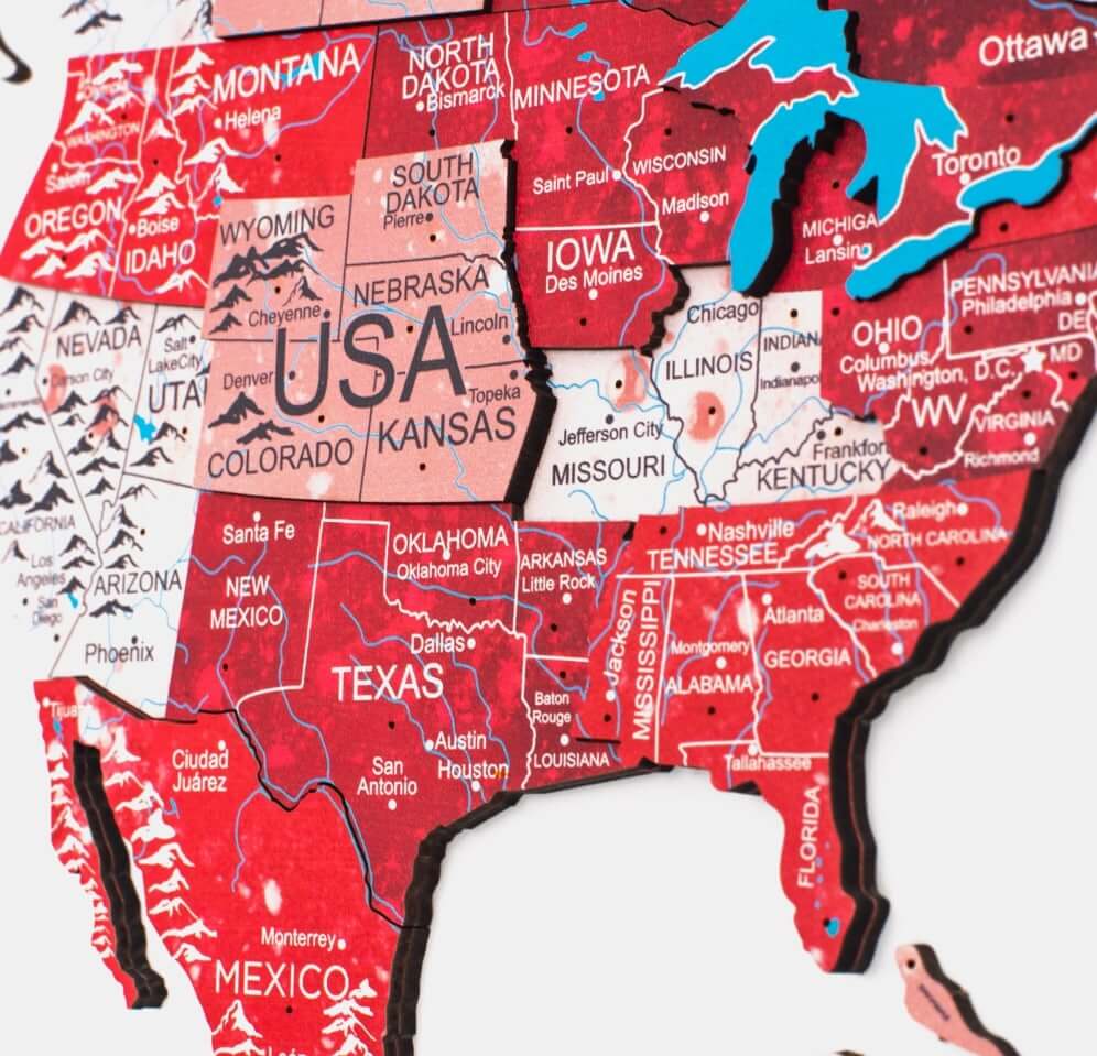 us map in color