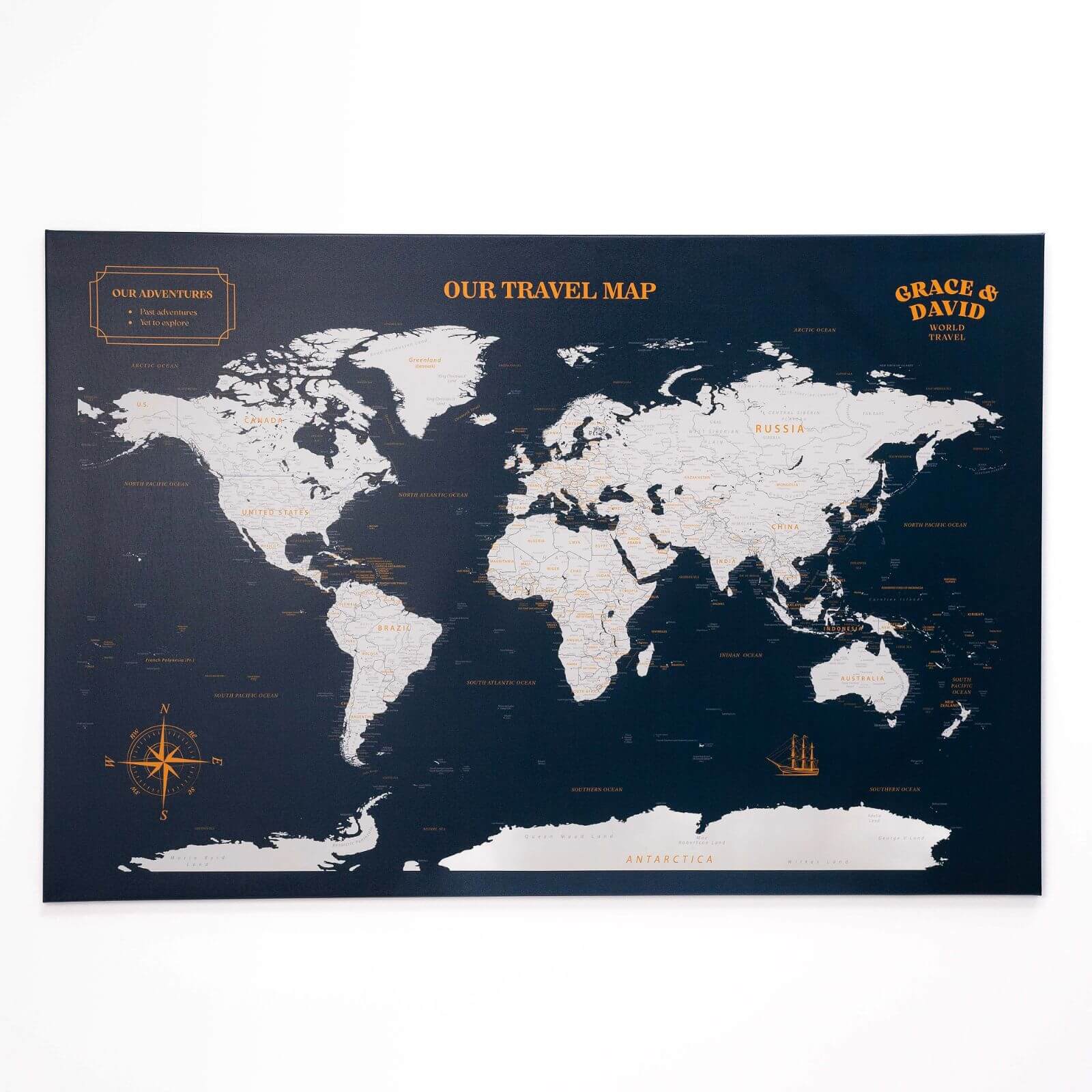canvas world map wall hanging