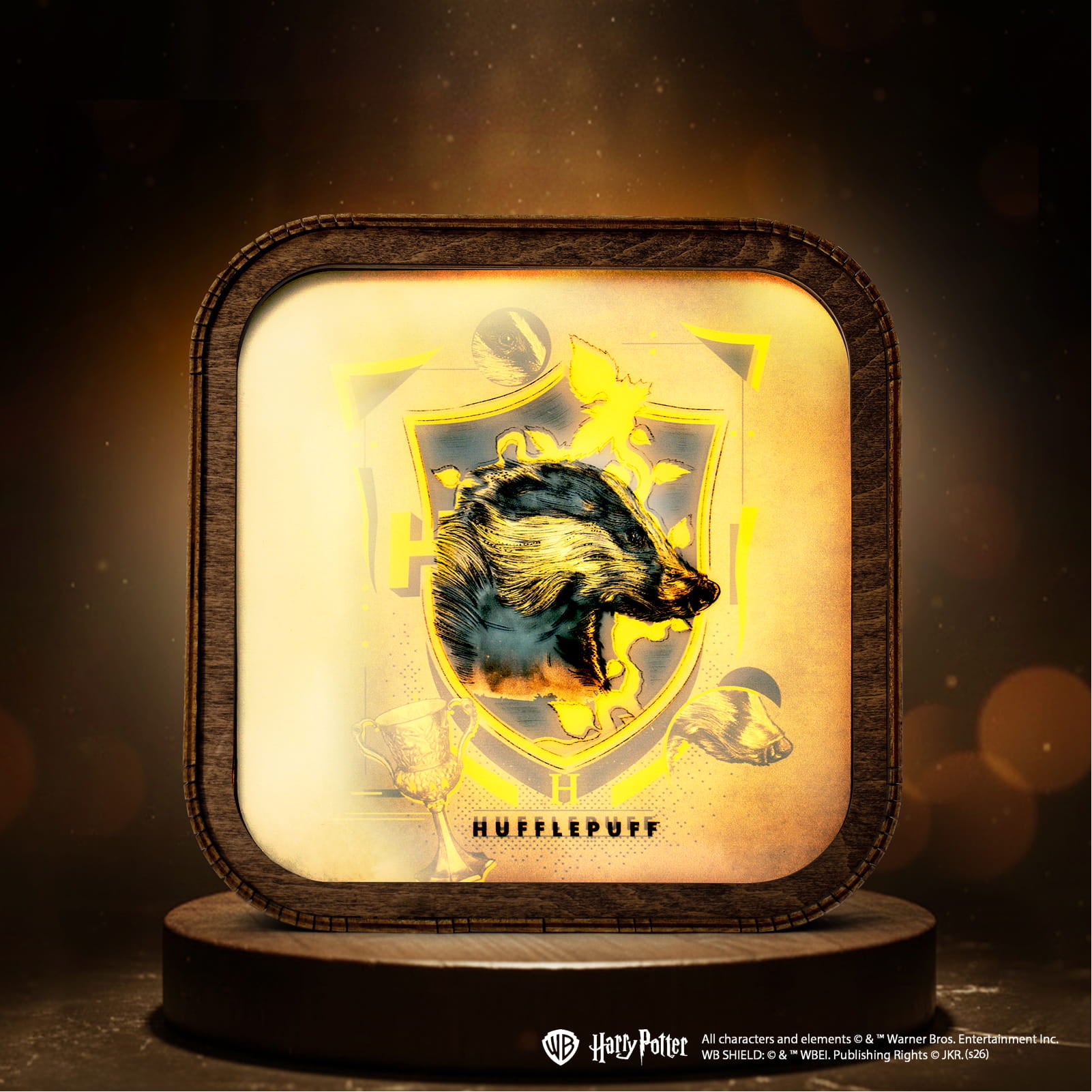 Wooden Acrylic Harry Potter Night Light - Badger of Hufflepuff by Enjoy The Wood