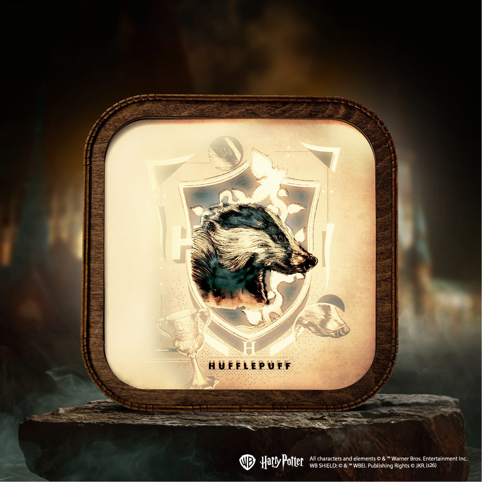 Wooden Acrylic Harry Potter Night Light - Badger of Hufflepuff by Enjoy The Wood