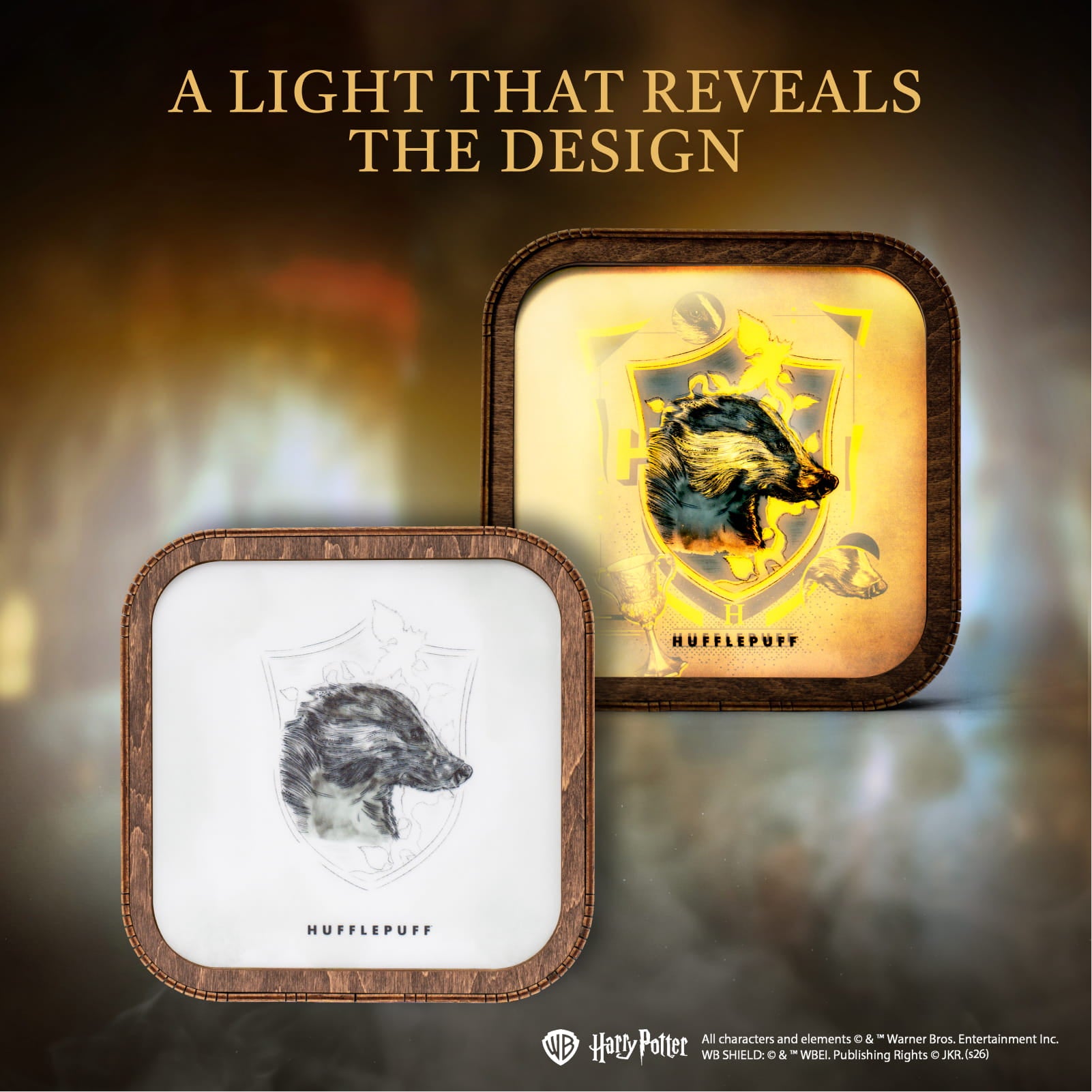 Wooden Acrylic Harry Potter Night Light - Badger of Hufflepuff by Enjoy The Wood