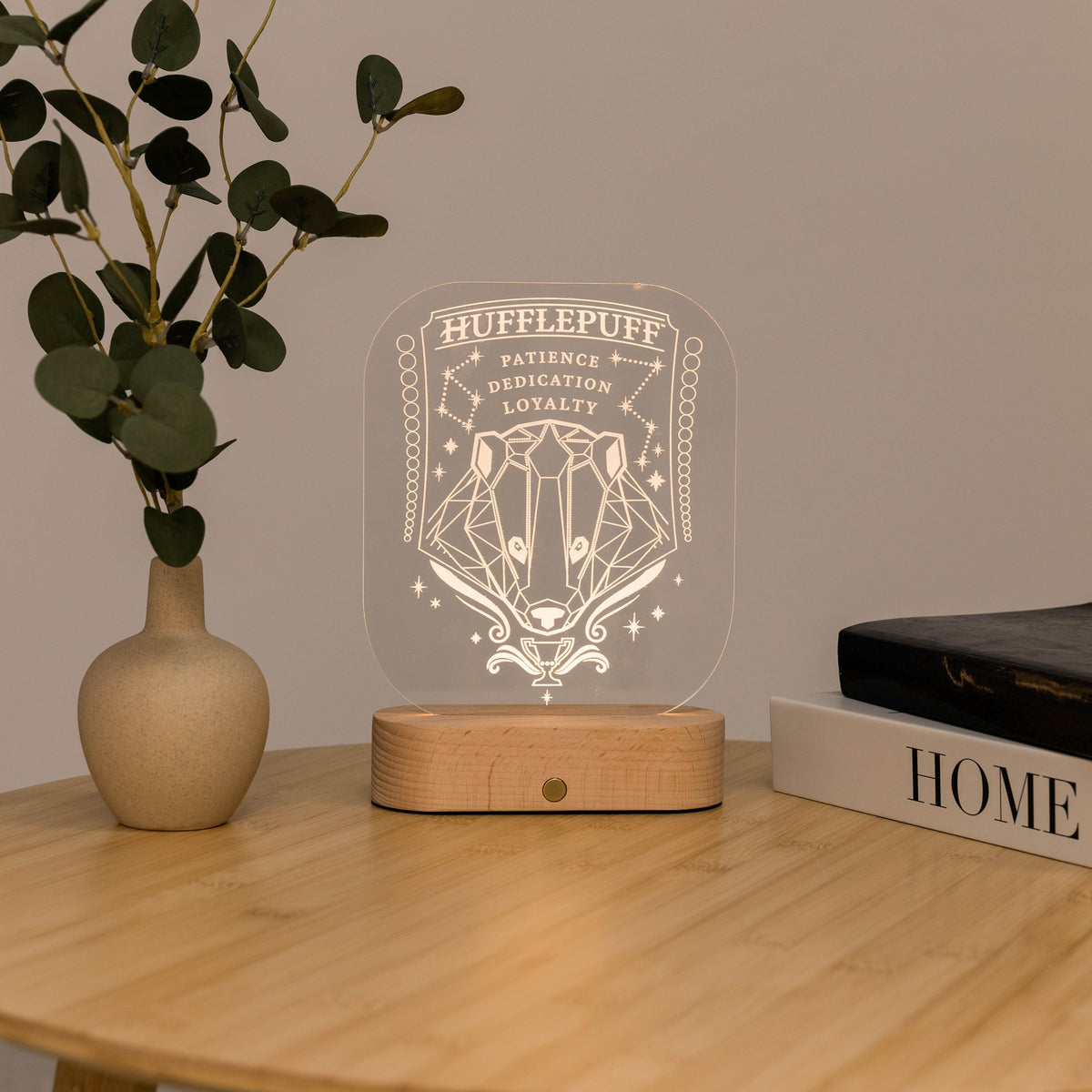 Acrylic Harry Potter Night Light - Badger of Hufflepuff by Enjoy The Wood