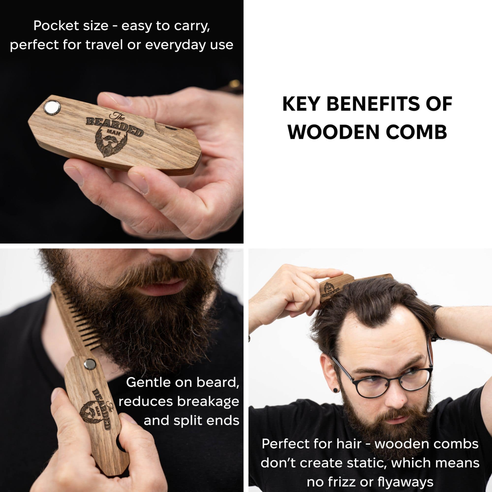 wooden comb for beard