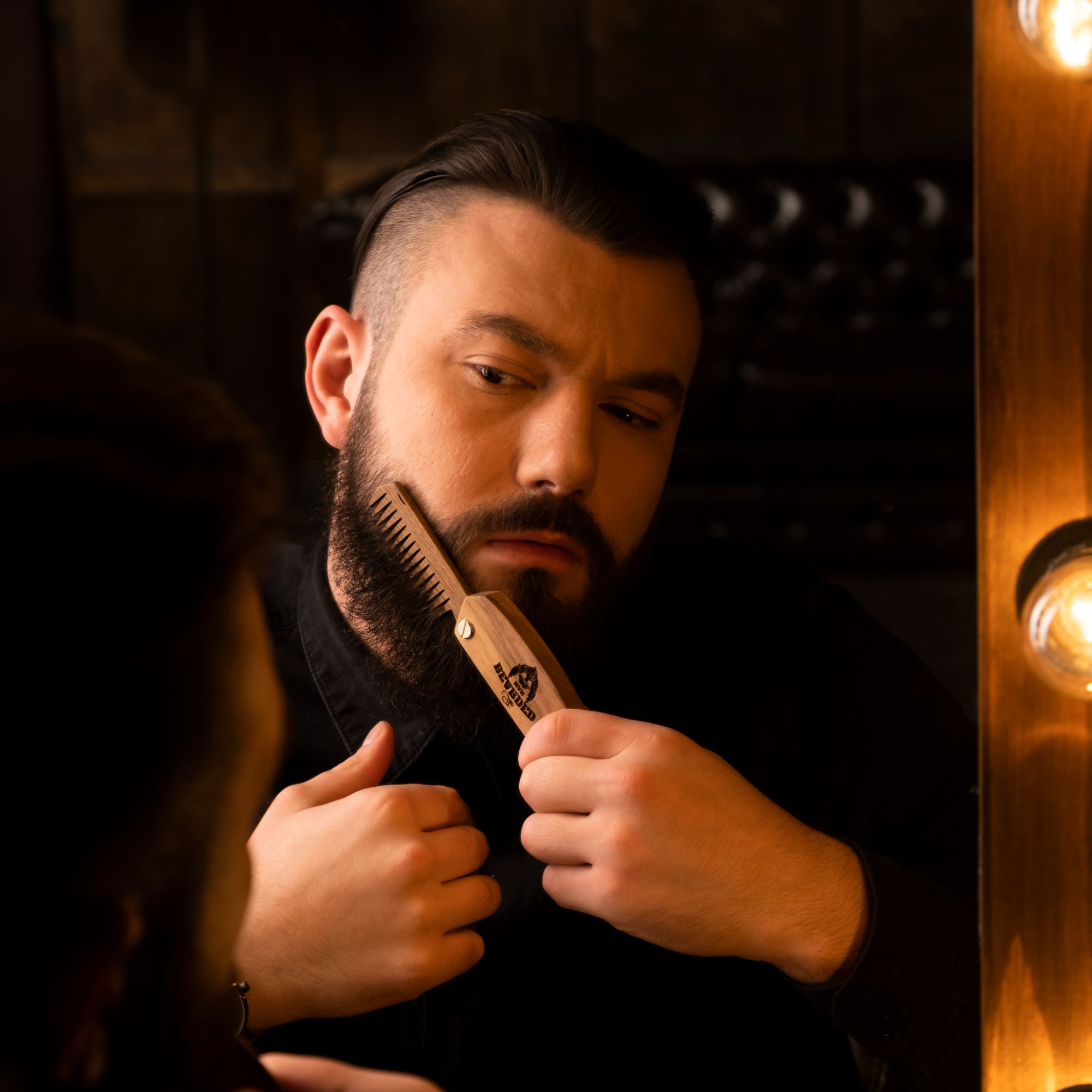 wooden beard comb