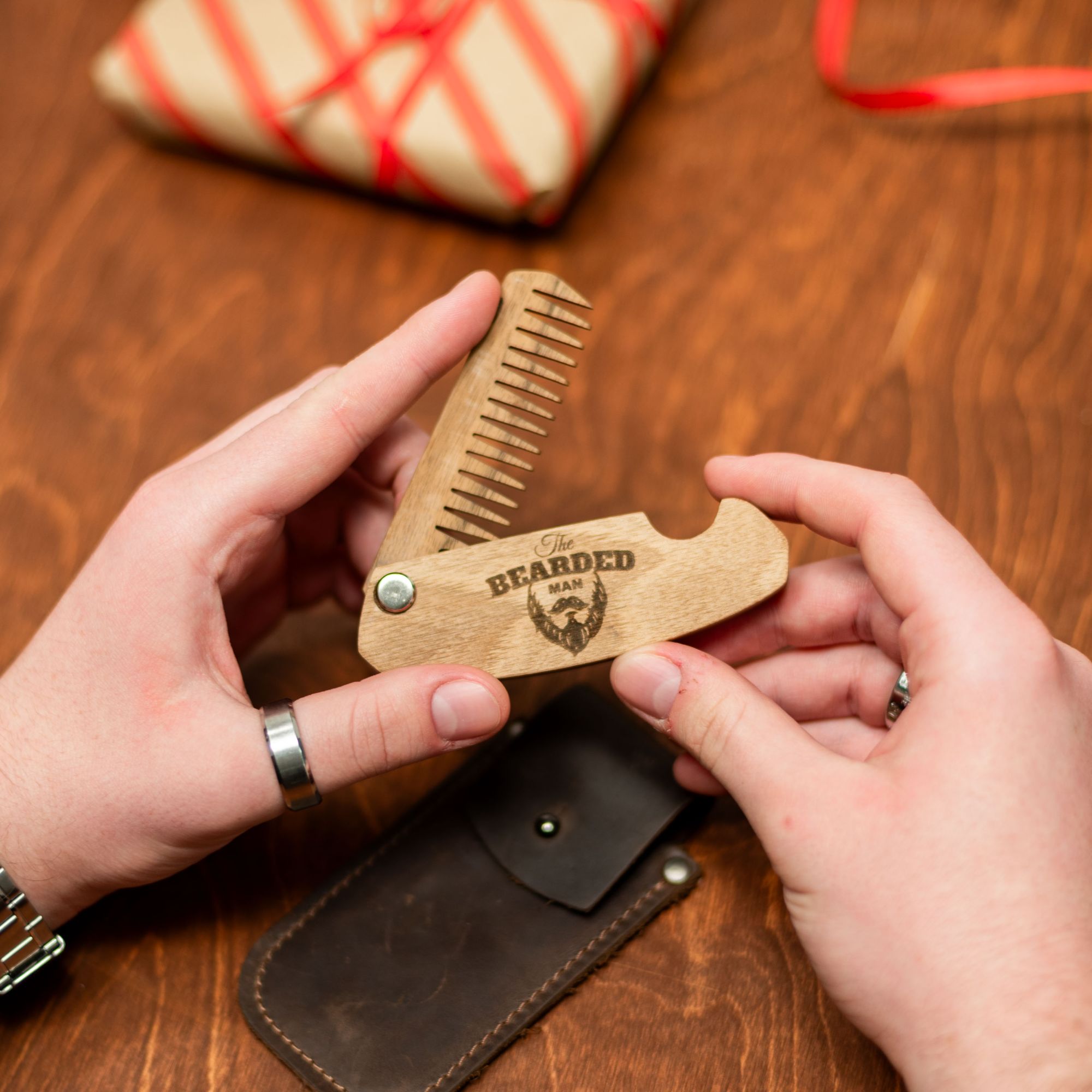 wooden beard comb