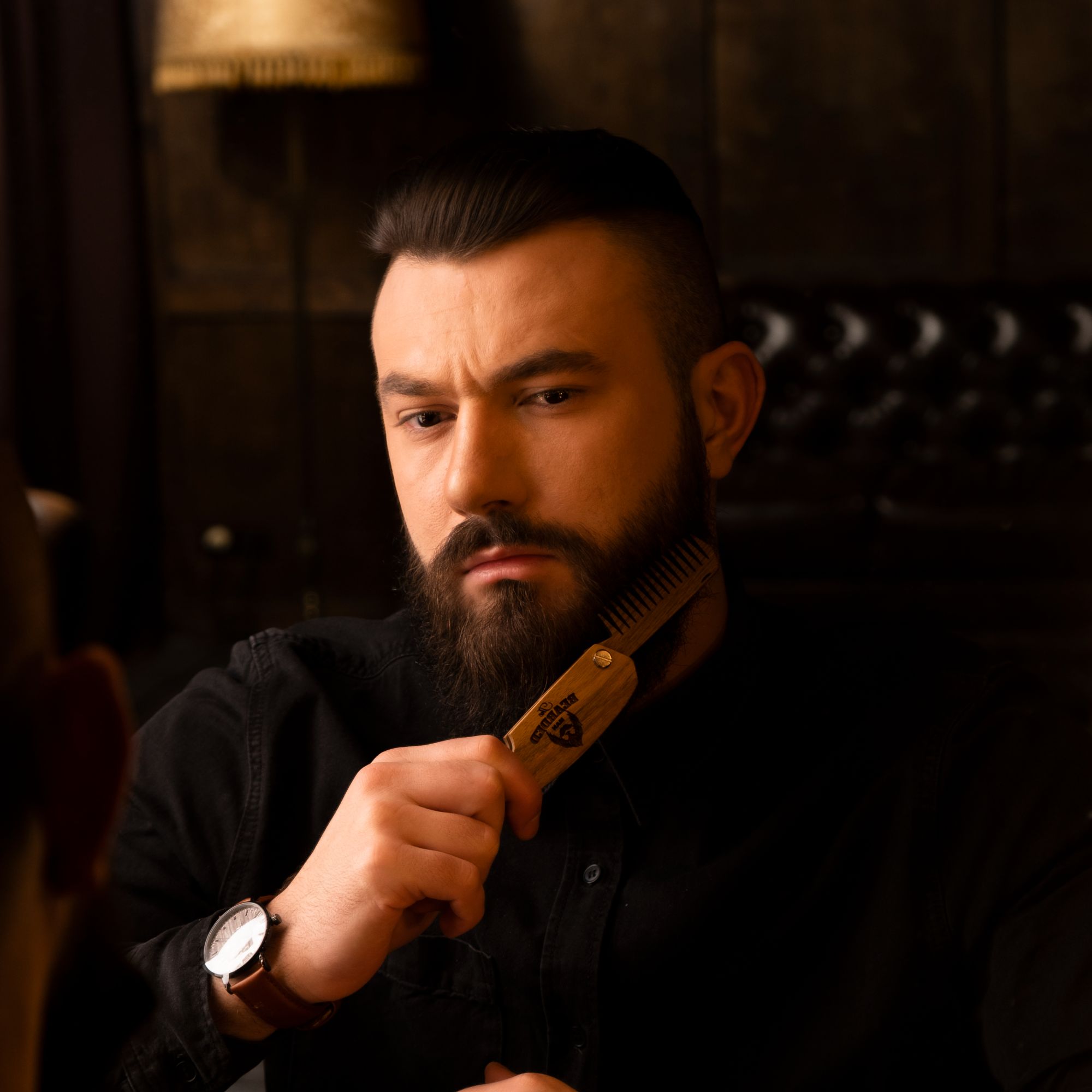wooden comb for beard