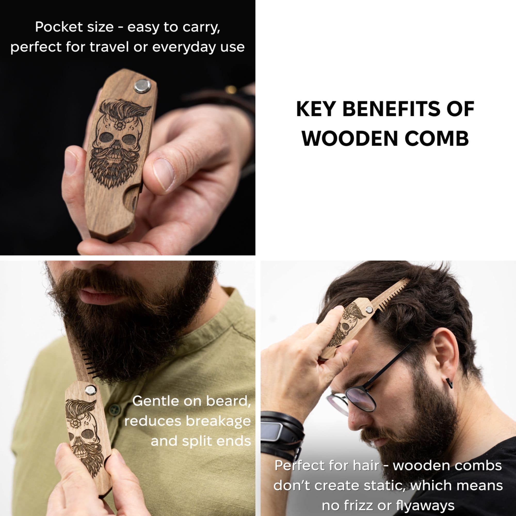 beard wooden comb