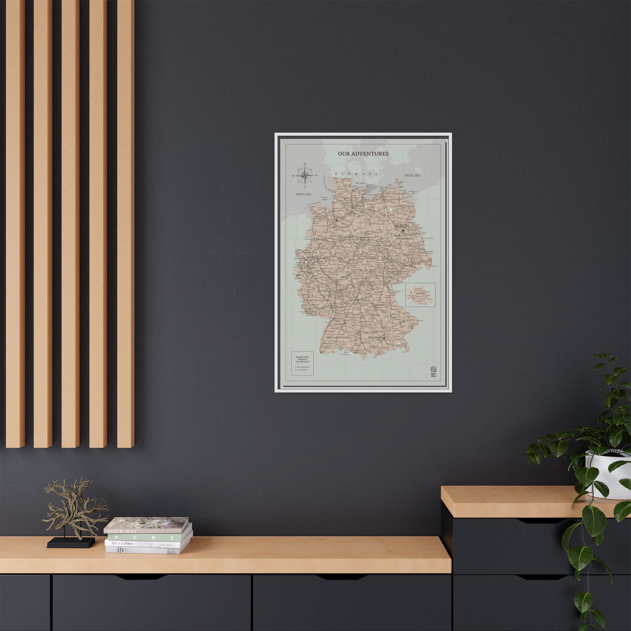 Wooden Canvas Germany Map - Antique by Enjoy The Wood