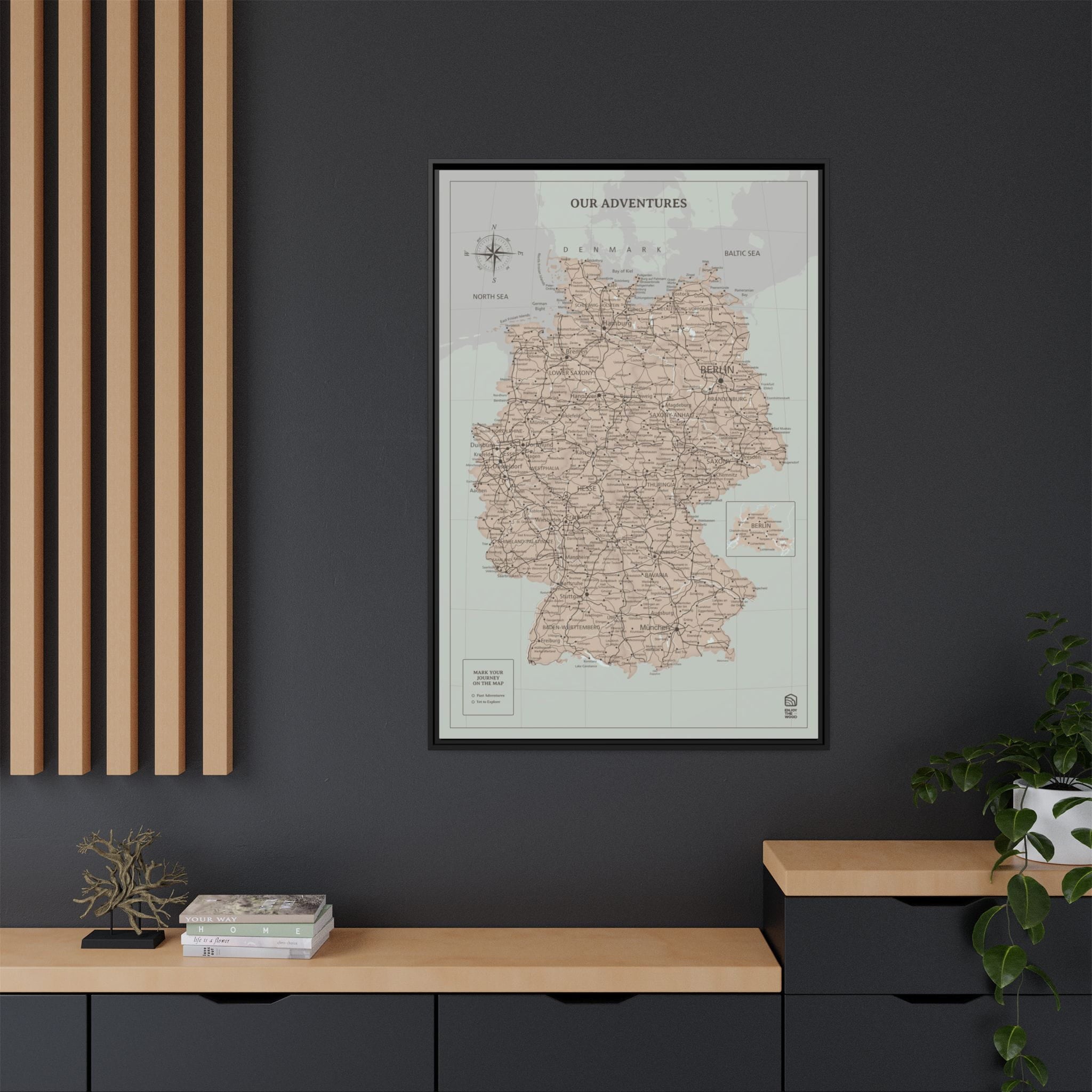 Wooden Canvas Germany Map - Antique by Enjoy The Wood
