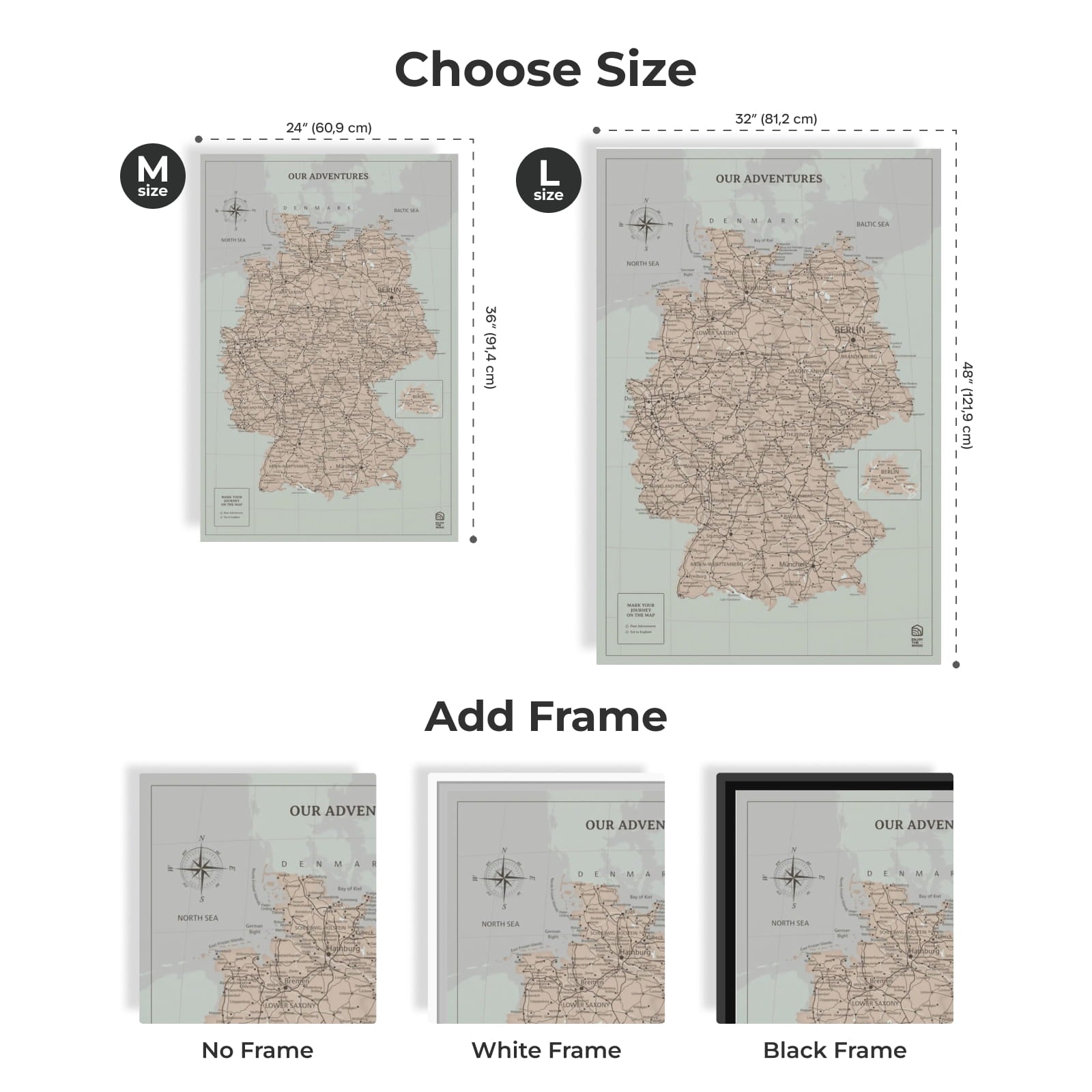 Wooden Canvas Germany Map - Antique by Enjoy The Wood