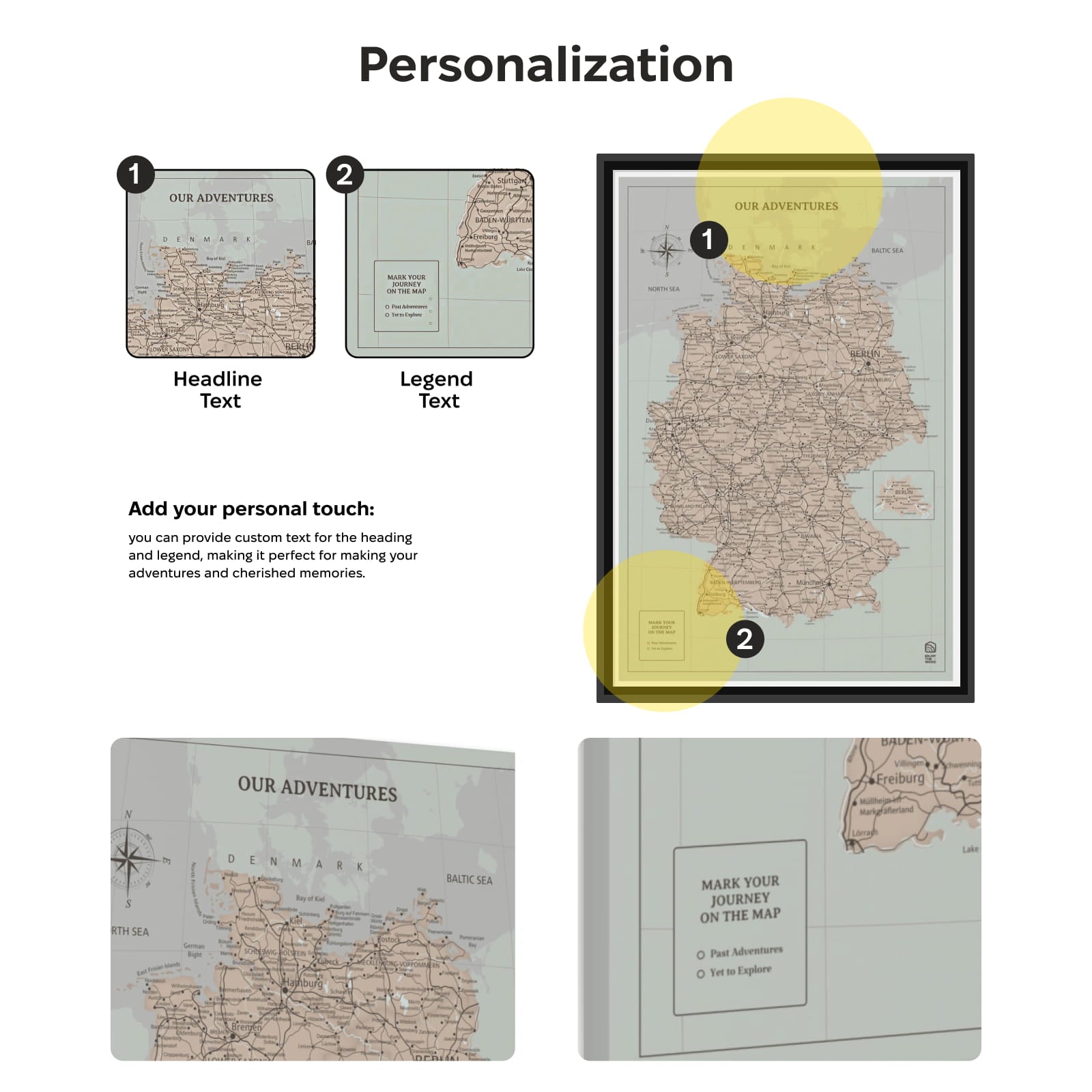Wooden Canvas Germany Map - Antique by Enjoy The Wood
