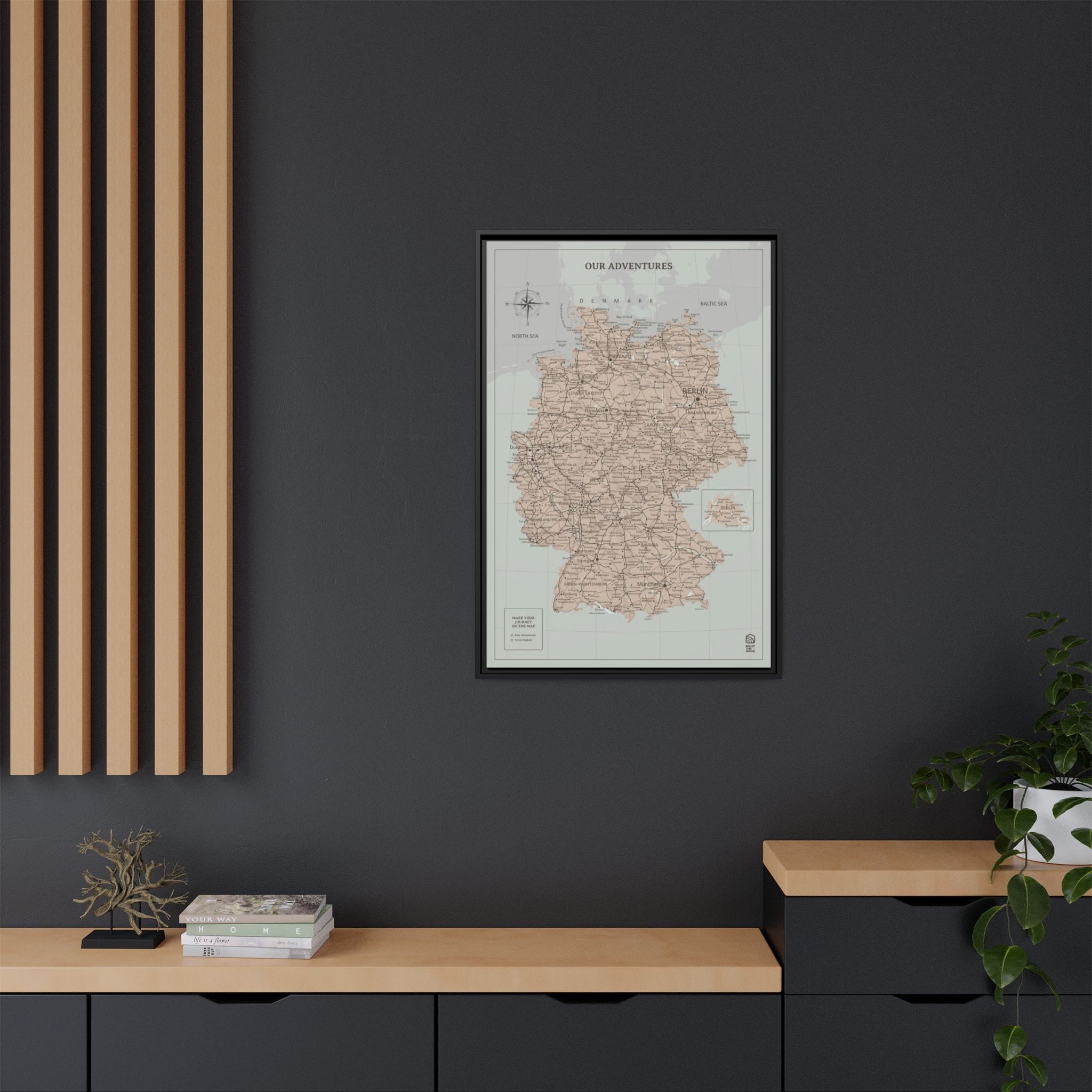 Wooden Canvas Germany Map - Antique by Enjoy The Wood