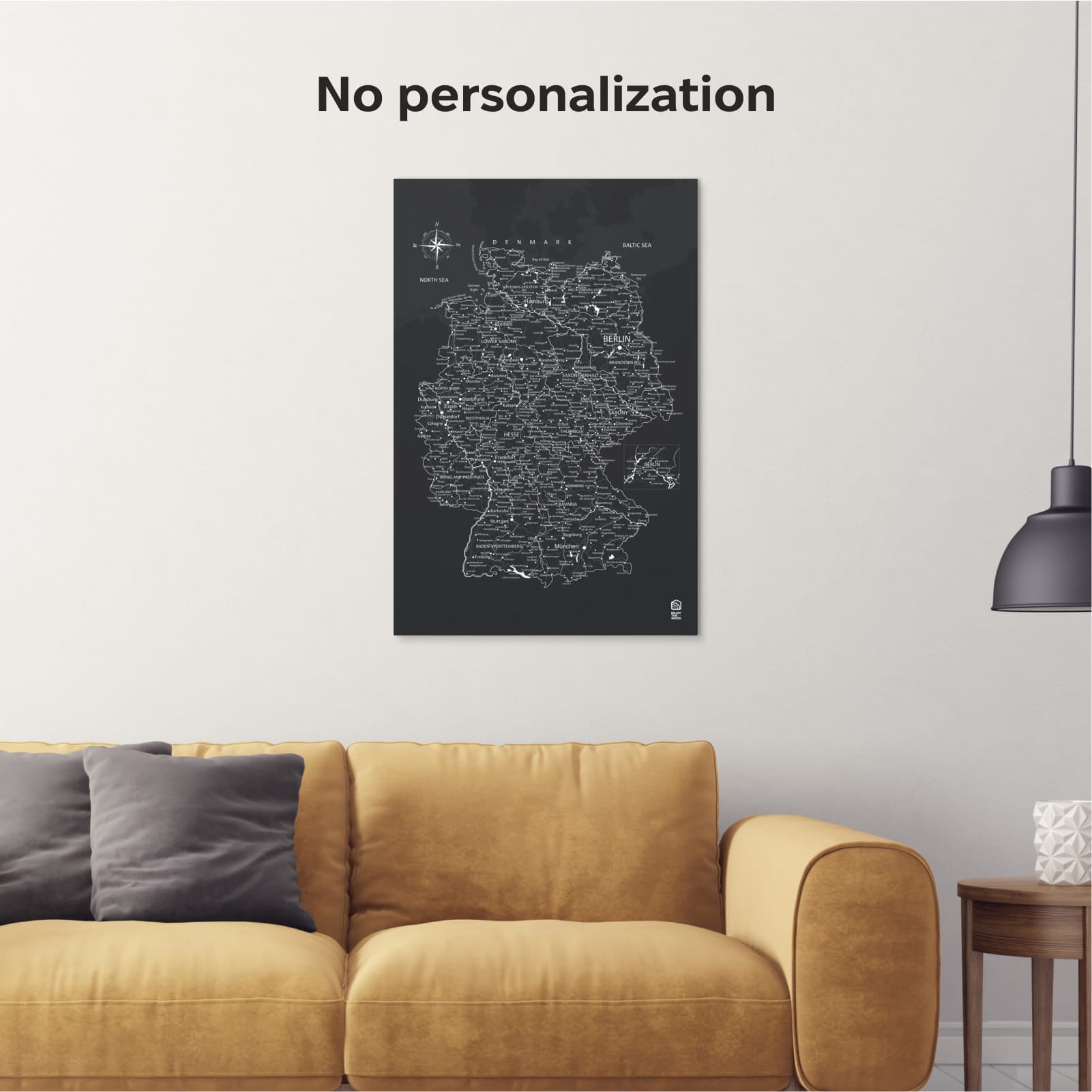 Wooden Canvas Germany Map - Black by Enjoy The Wood