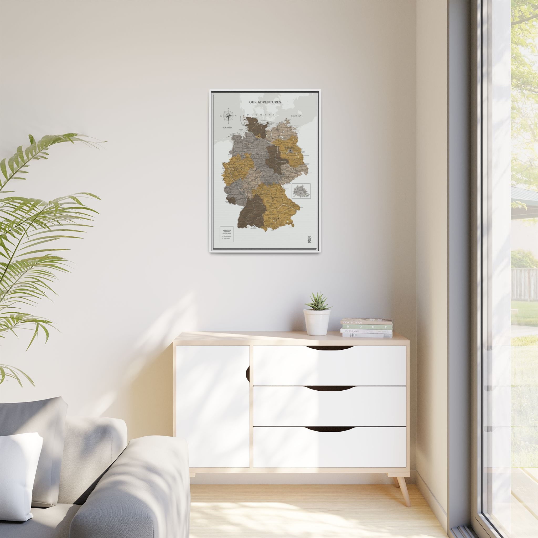 Wooden Canvas Germany Map - Desert by Enjoy The Wood