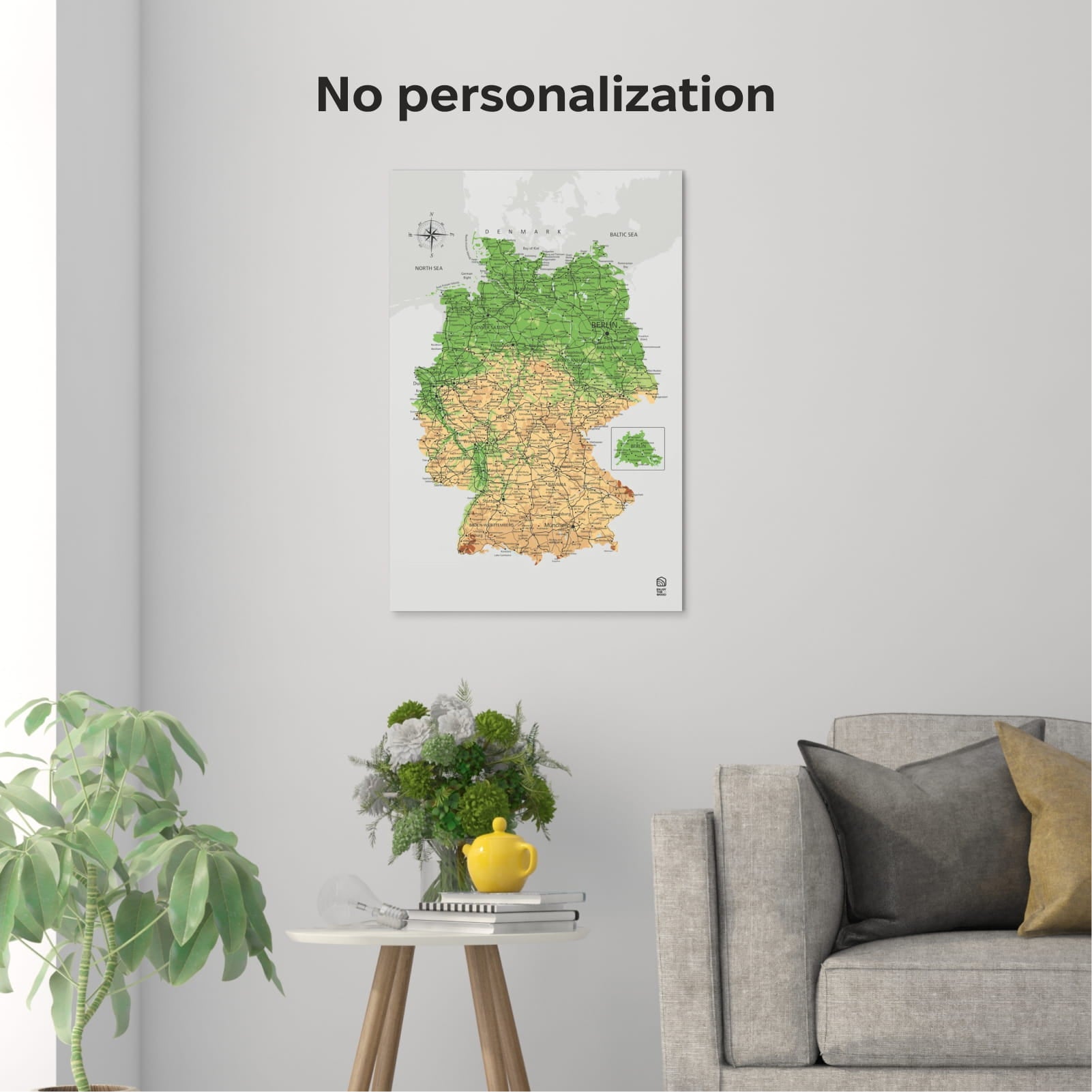 Wooden Canvas Germany Map - Physical by Enjoy The Wood
