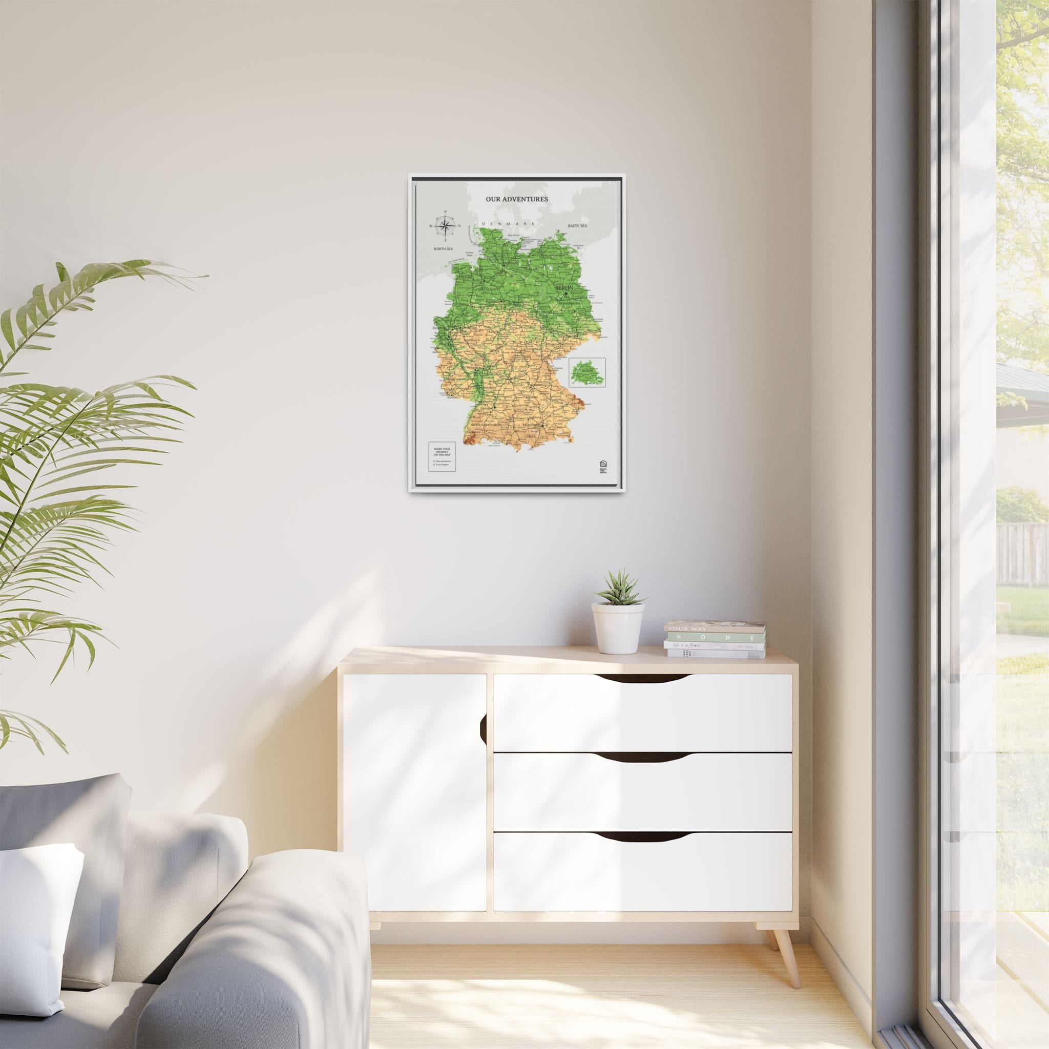 Wooden Canvas Germany Map - Physical by Enjoy The Wood