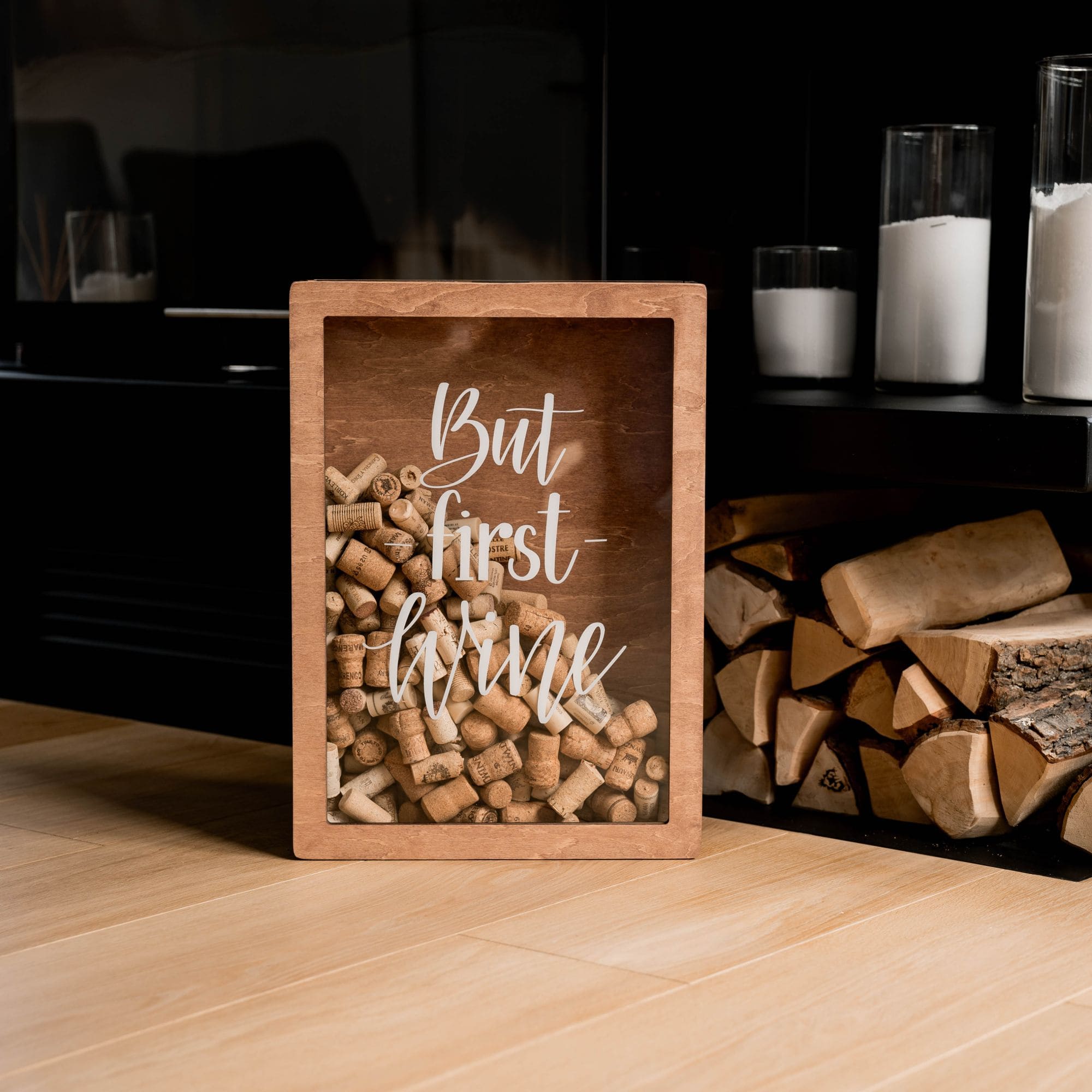 Wine Cork Box – But First, Wine