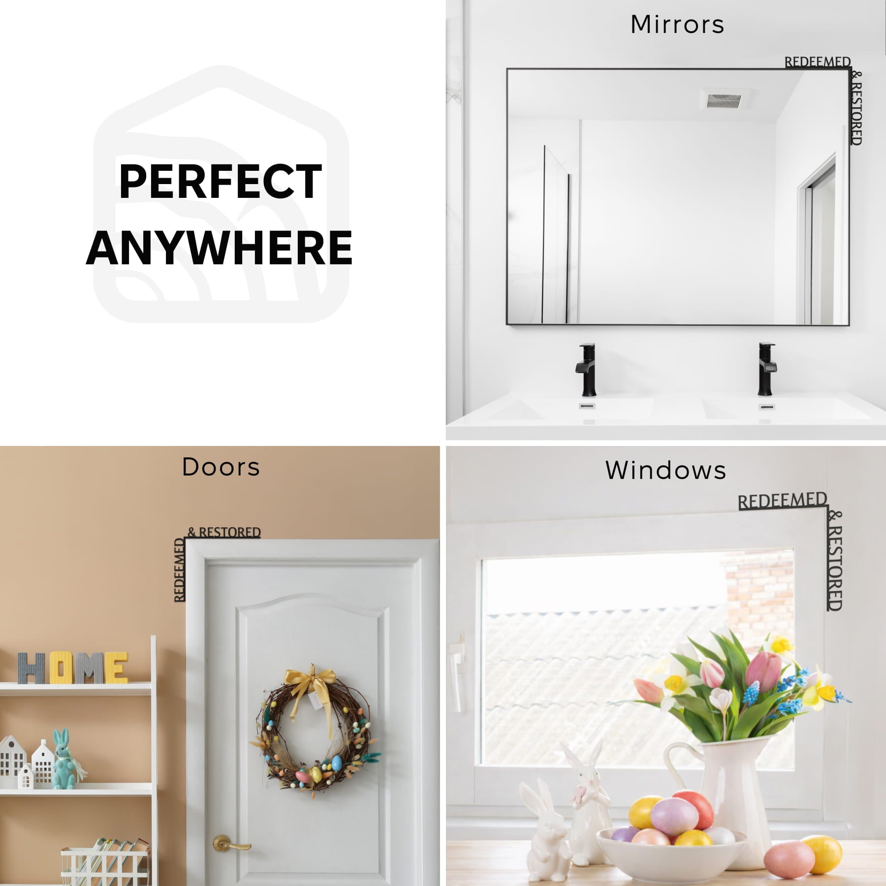 Wooden Corner Quote – Redeemed & Restored by Enjoy The Wood