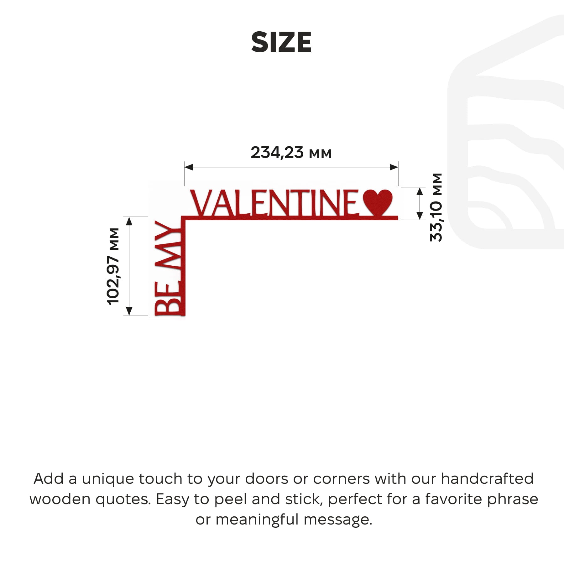 Wooden Corner Quote – Be my Valentine by Enjoy The Wood