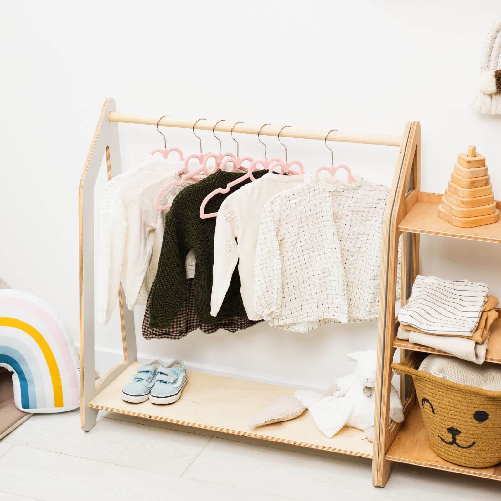 wooden dress up rack