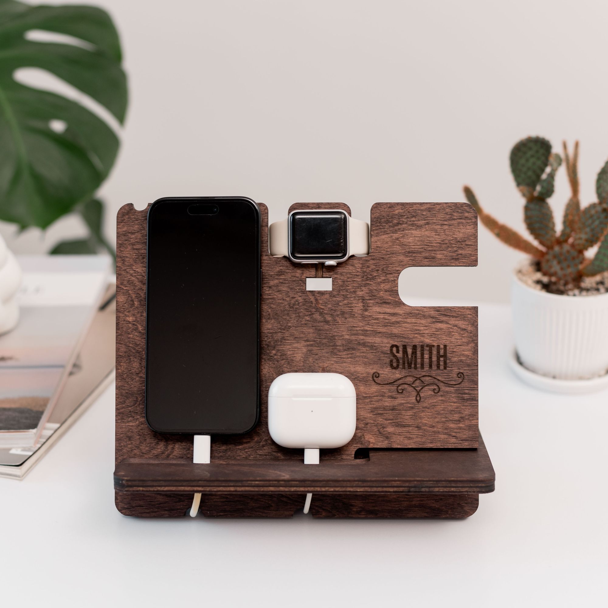 wooden docking station