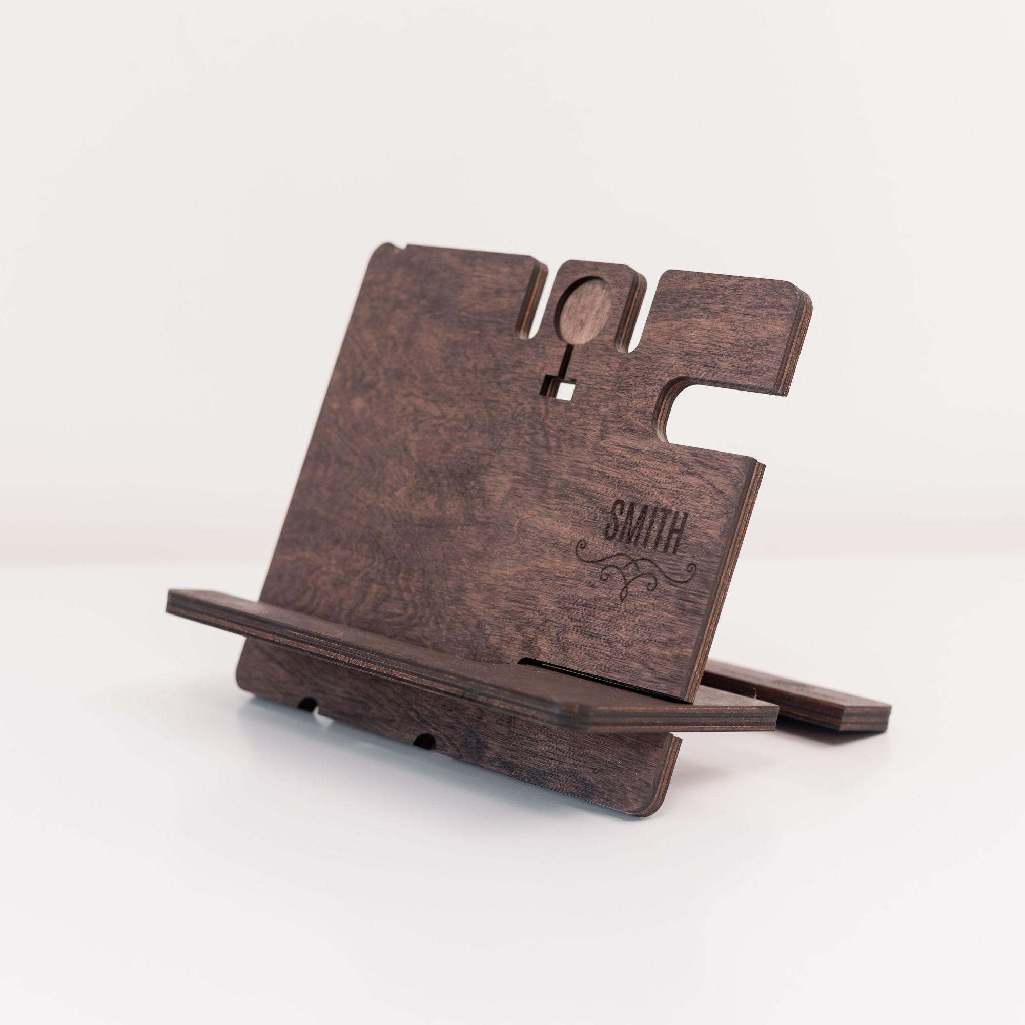 wooden phone docking station