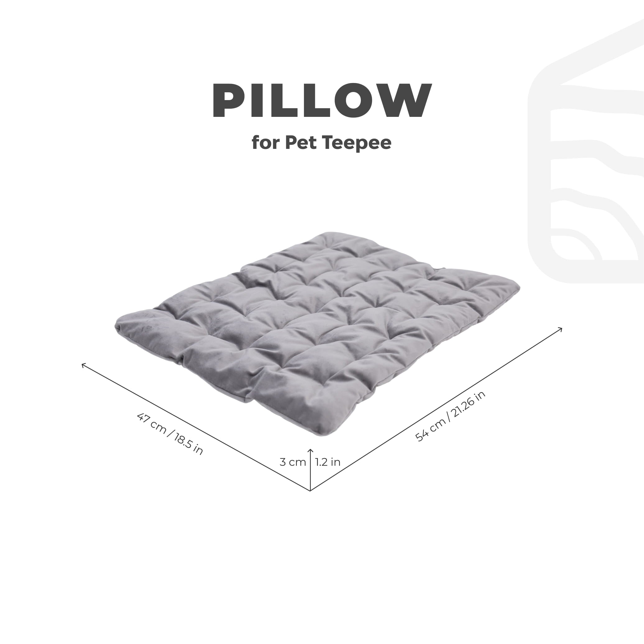 Sleeping Pet Teepee Pillow - Gray