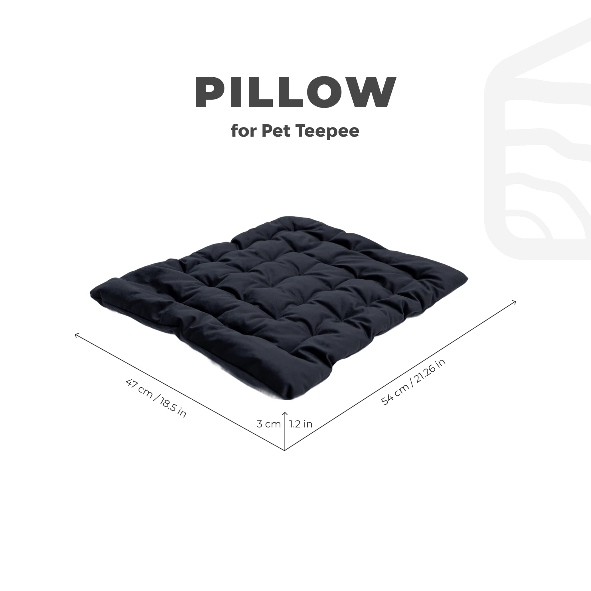 Sleeping Pet Teepee Pillow - Black