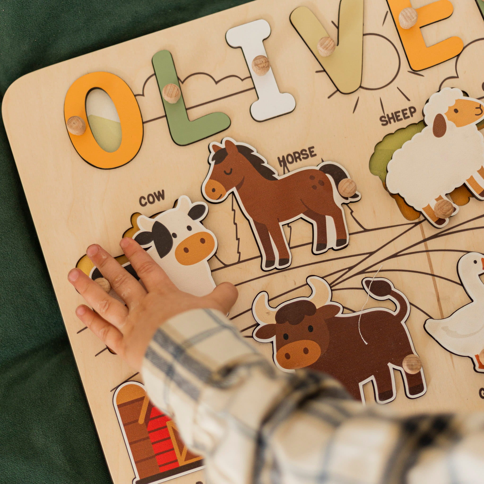 easy wooden name puzzle for toddlers